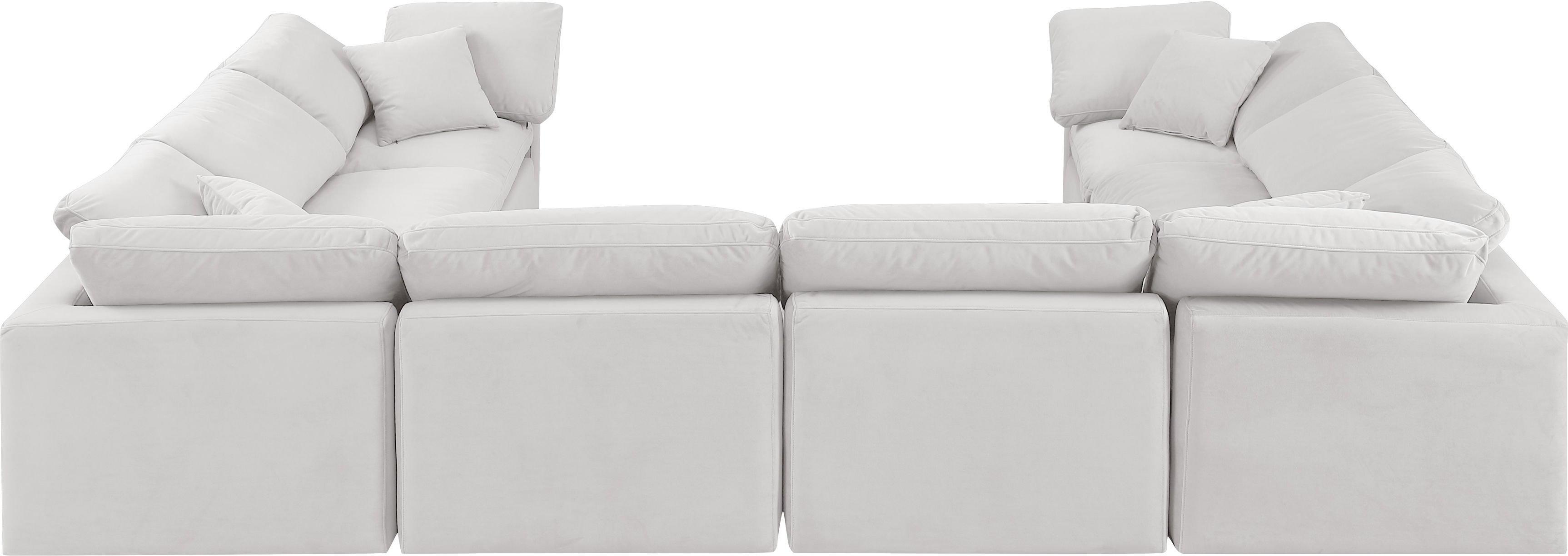 Indulge - Velvet 8 Piece Modular Sectional - Off White