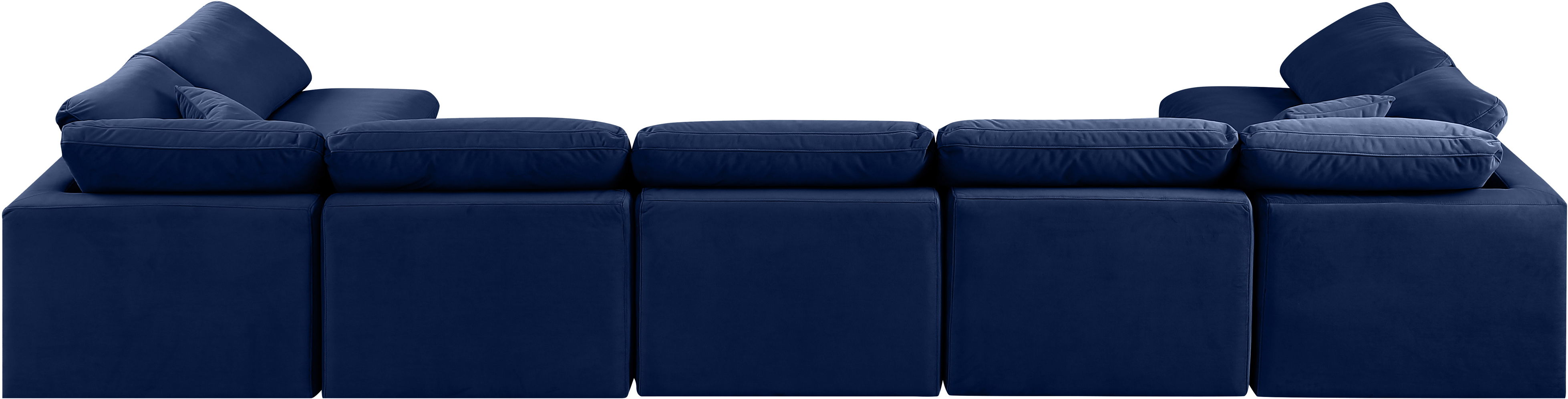 Indulge - Velvet 7 Piece Modular U-Shaped Sectional - Blue