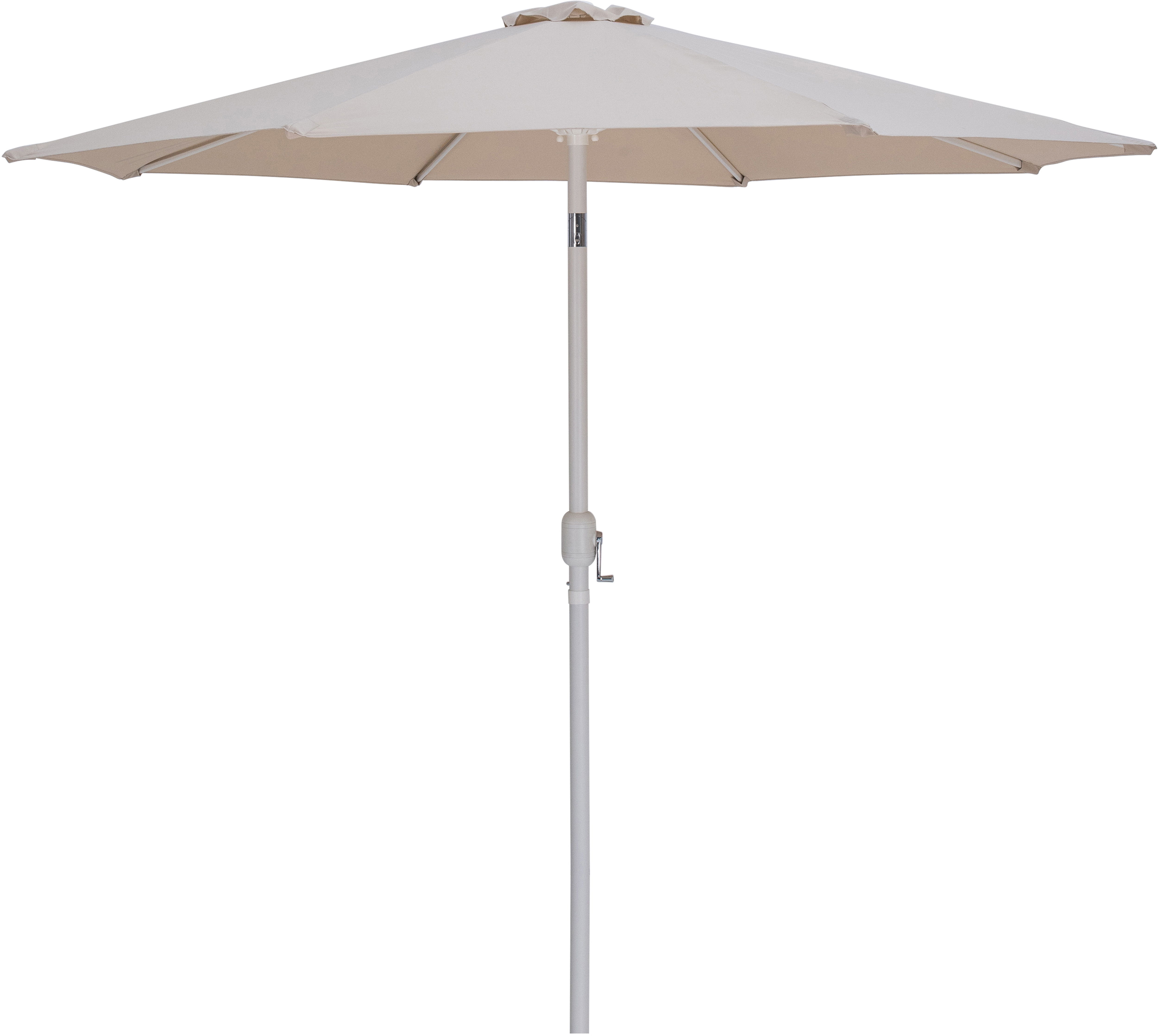 Fiji - Aluminum Patio Umbrella With Square Teak And White Base - Beige