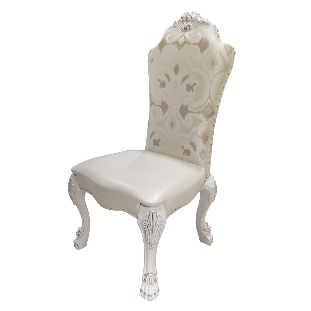 Dresden - Side Chair (Set of 2) - Fabric & Bone White, white