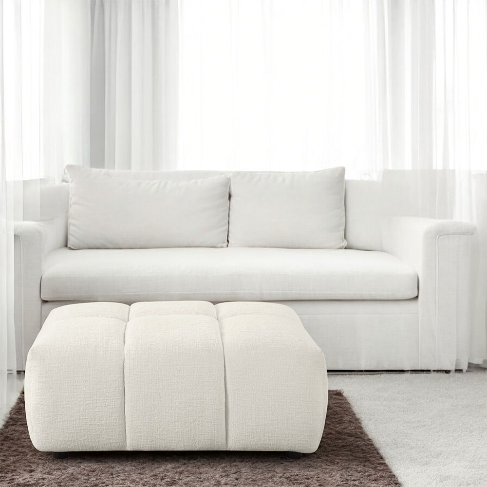 Loanna - Ottoman - Beige Linen, white, view 7