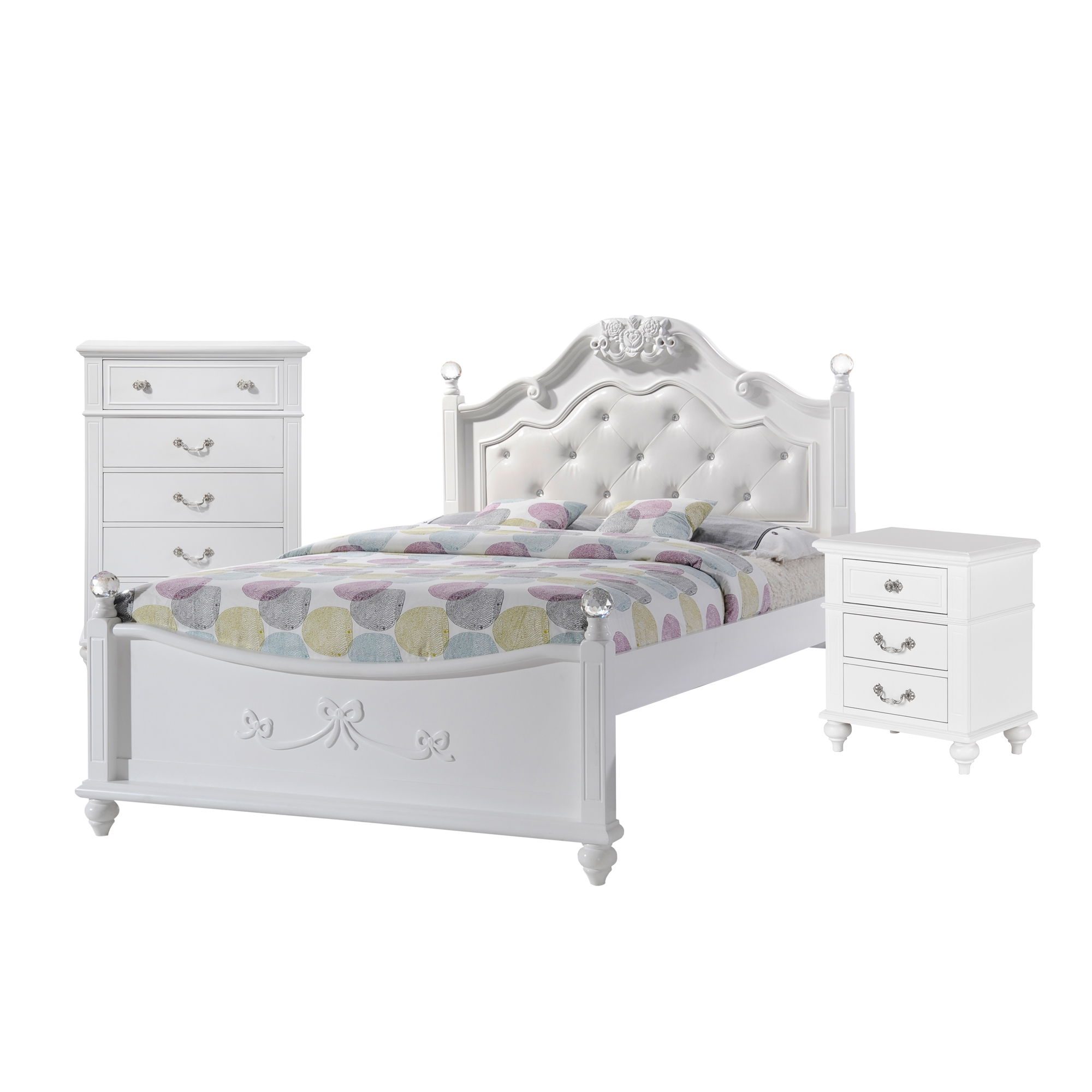 Alana - Full Platform 3 Piece Bedroom Set - White Image