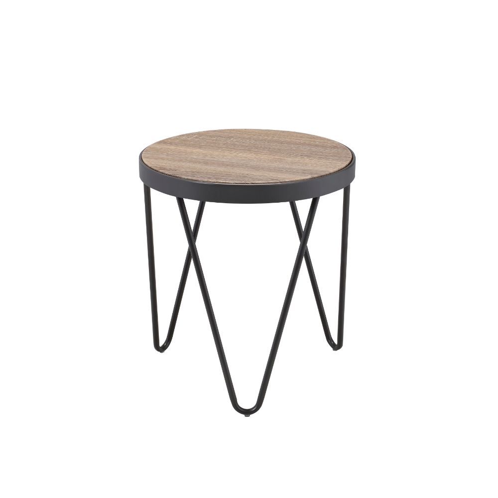 Bage - End Table - Weathered Gray Oak & Metal, light brown, view 5