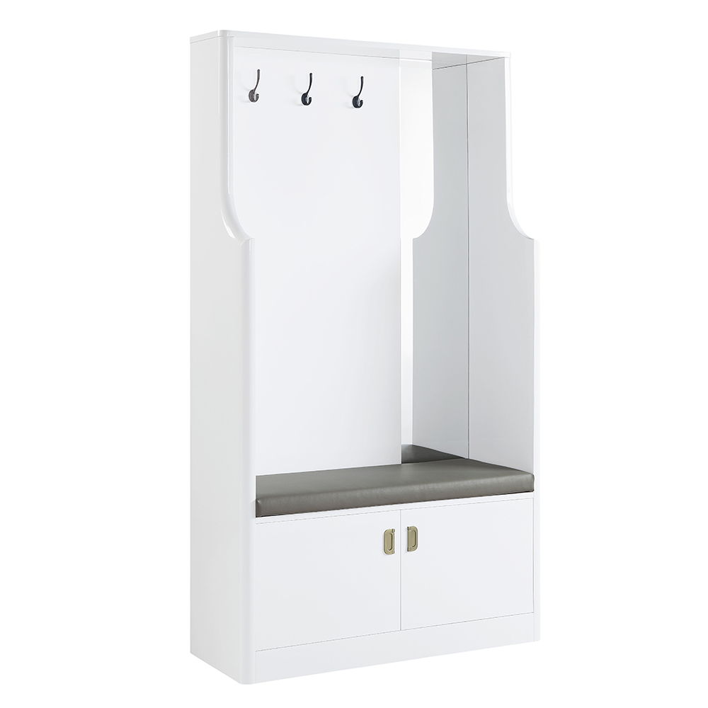 Buck II - Hall Tree - White High Gloss, white, view 2