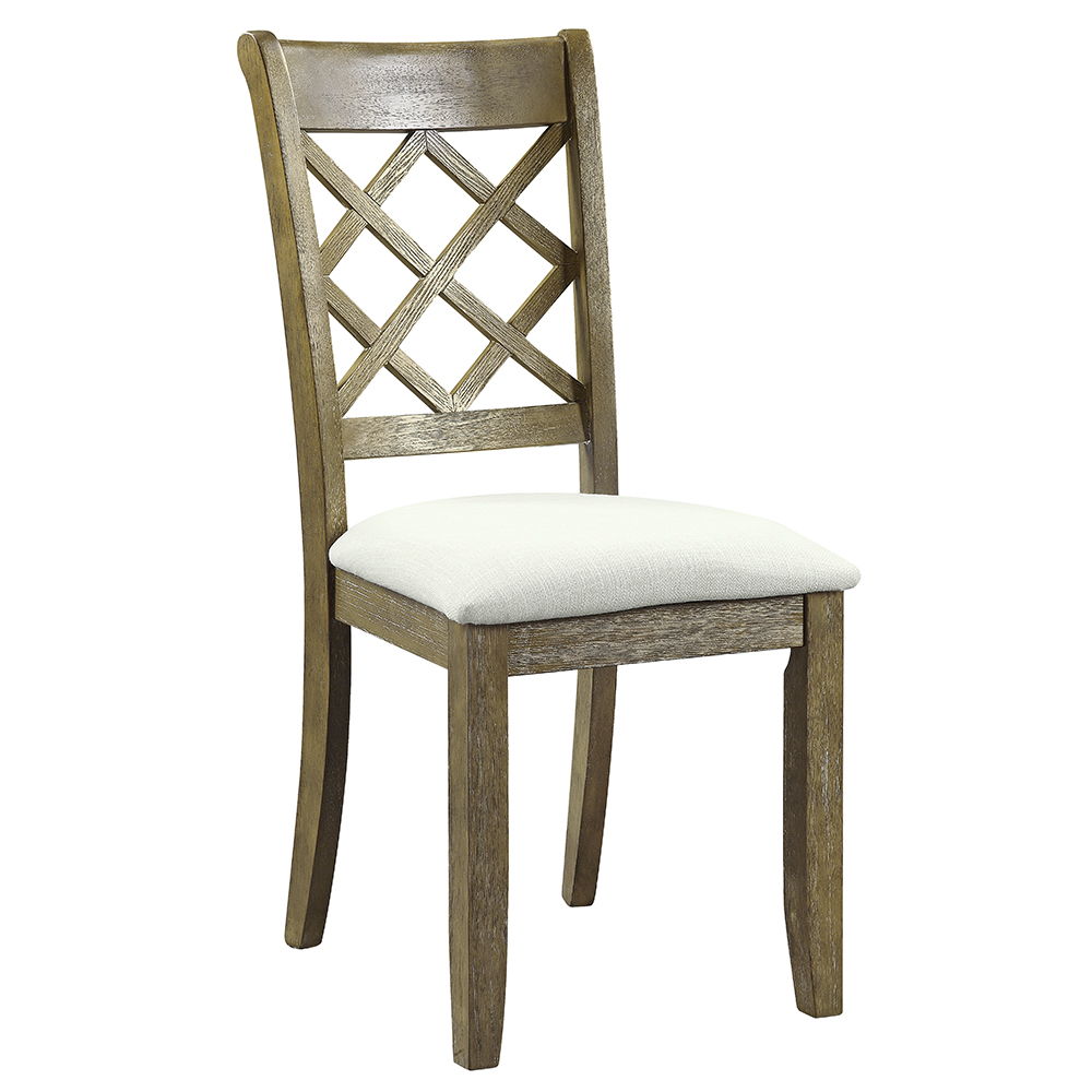 Karsen - Side Chair (Set of 2) - Beige Linen & Rustic Oak, dark brown, view 2