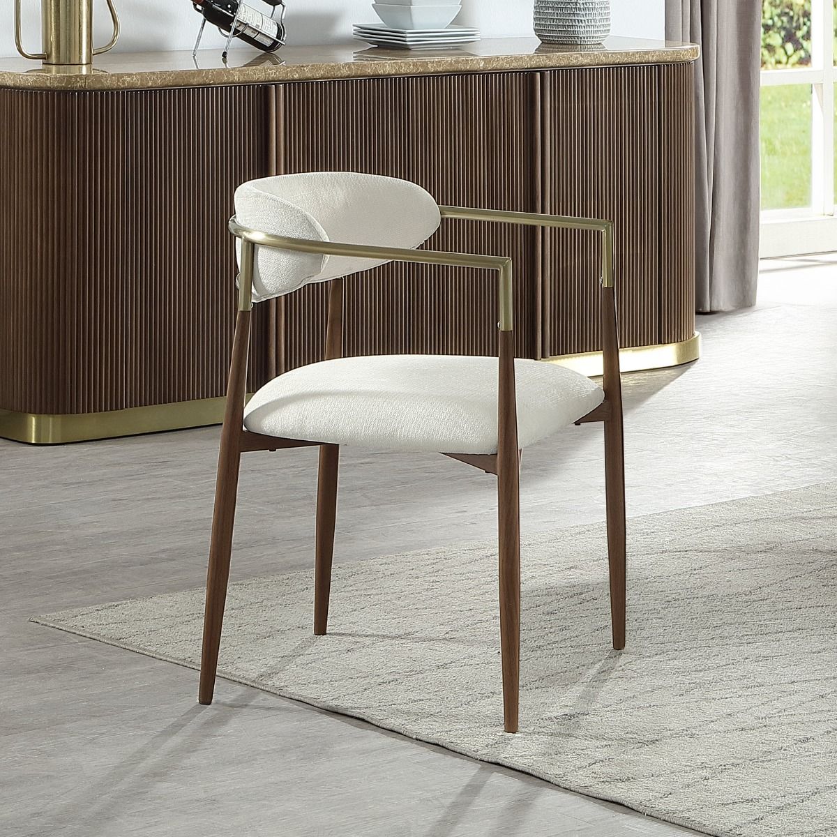 Clayten - Arm Chair (Set of 2) - Brown Oak, dark brown