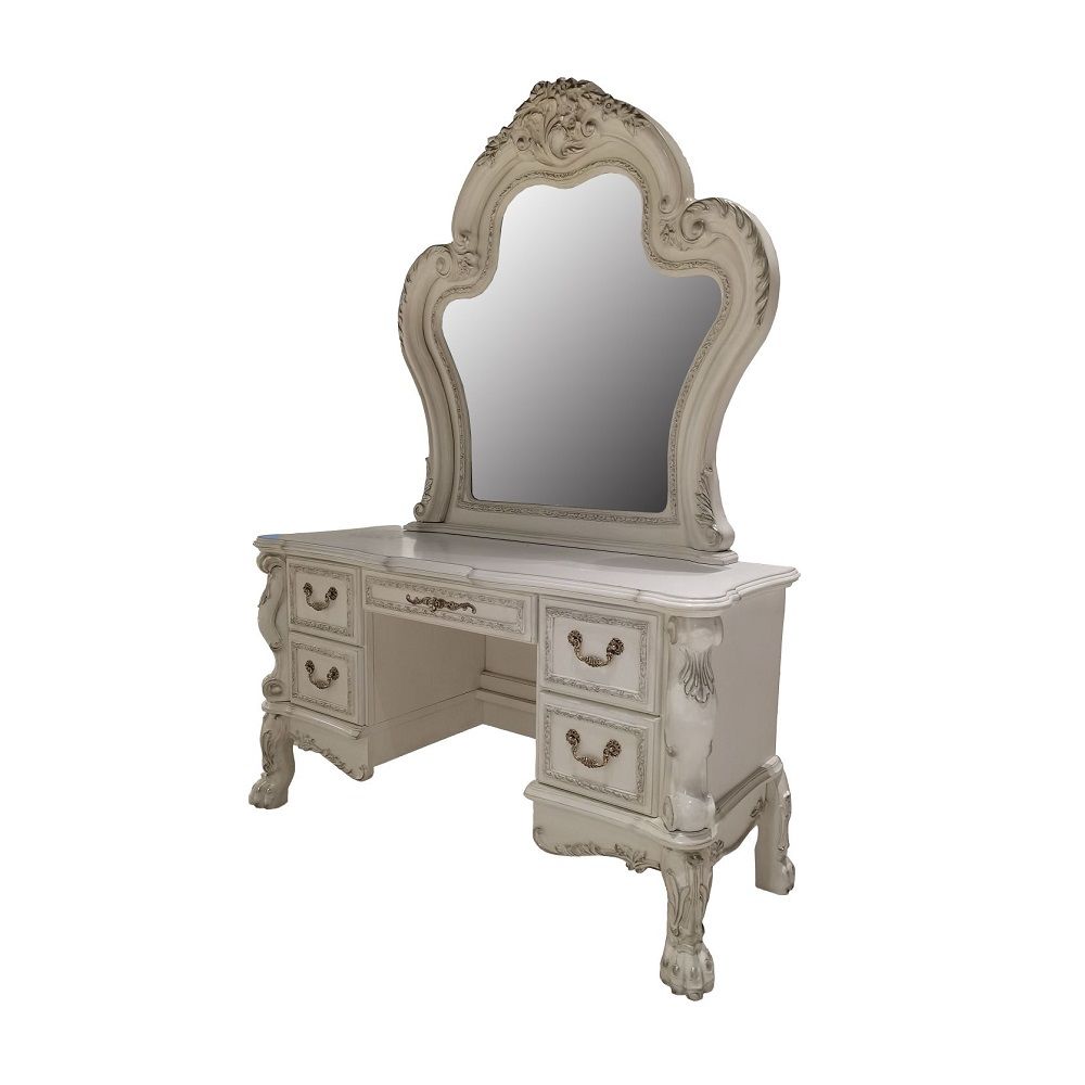 Dresden II - Vanity Desk - Bone White, white