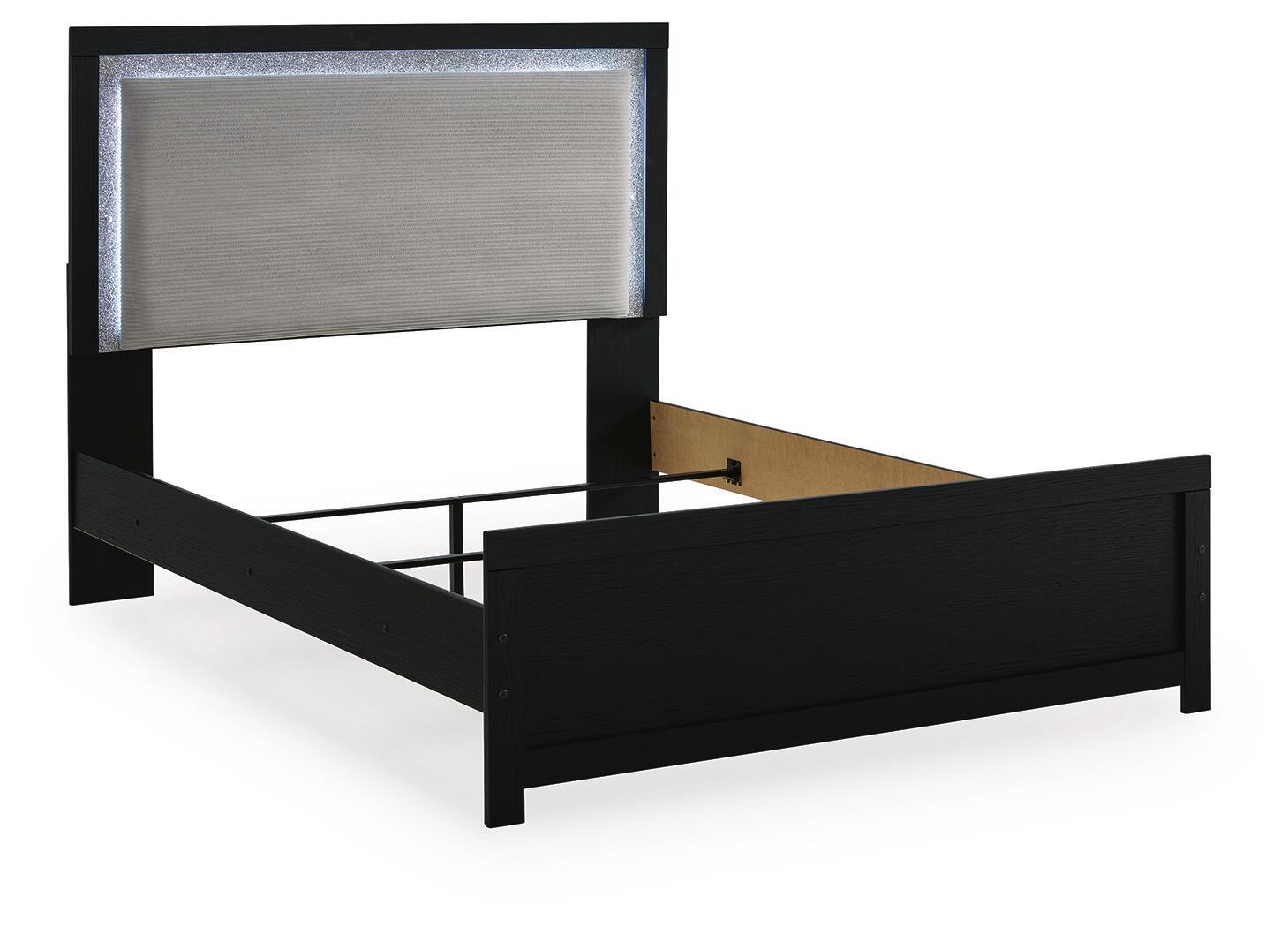 Ashley Furniture Maeling - Queen Upholstered Panel Bed - Black - Image 5