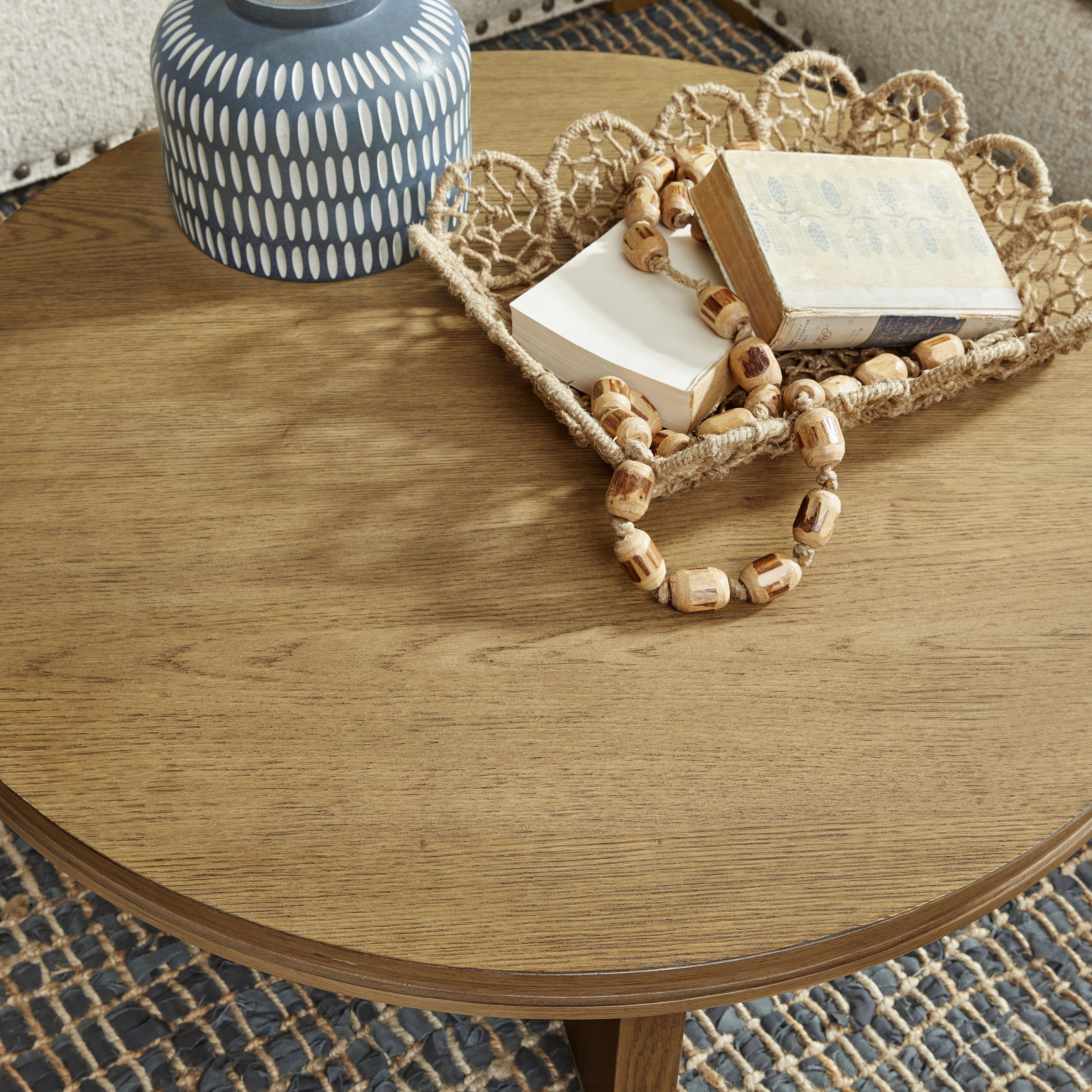 Waterfall - Round Coffee Table - Light Brown, light brown, view 4