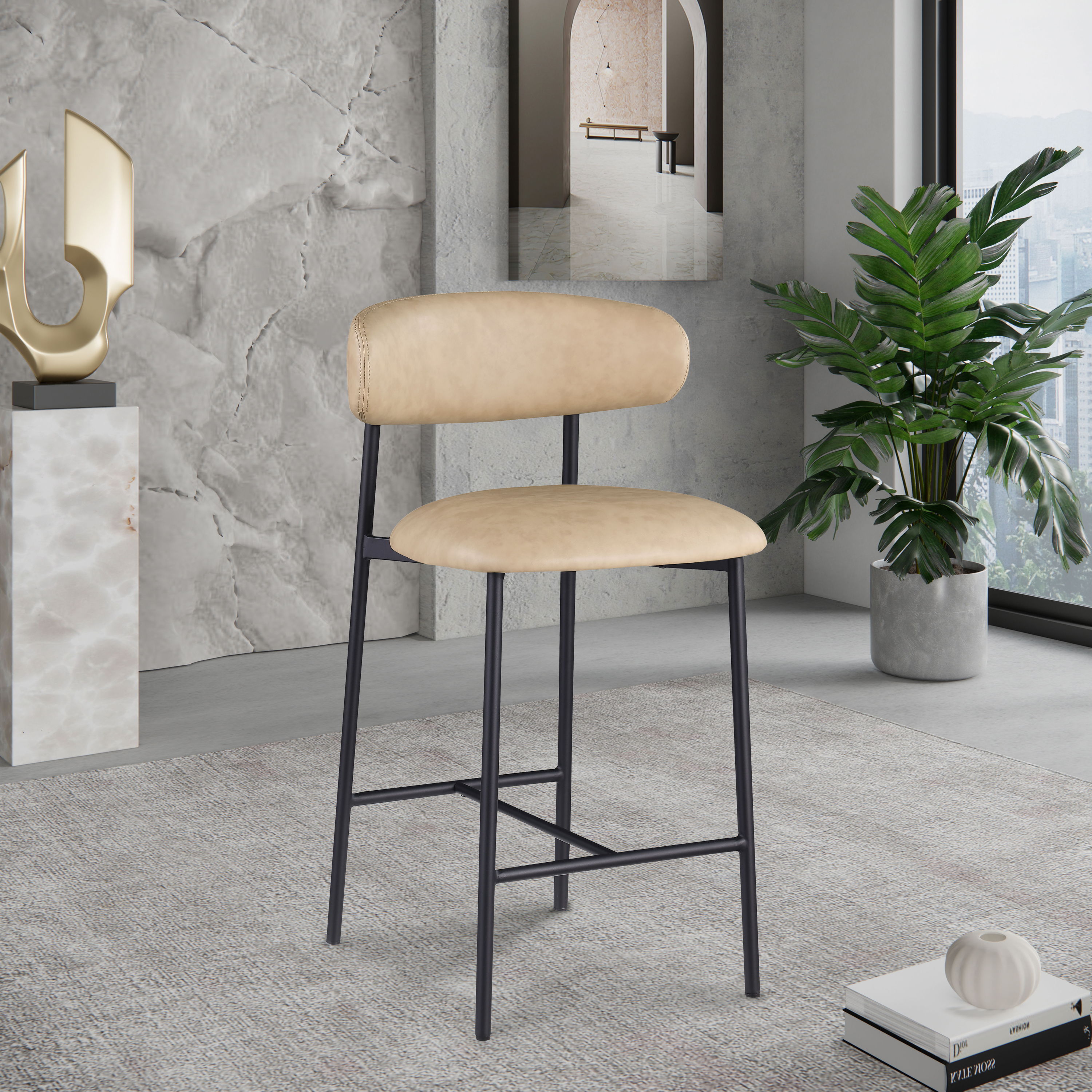 Lupita - Counter Stool (Set of 2) - Tan