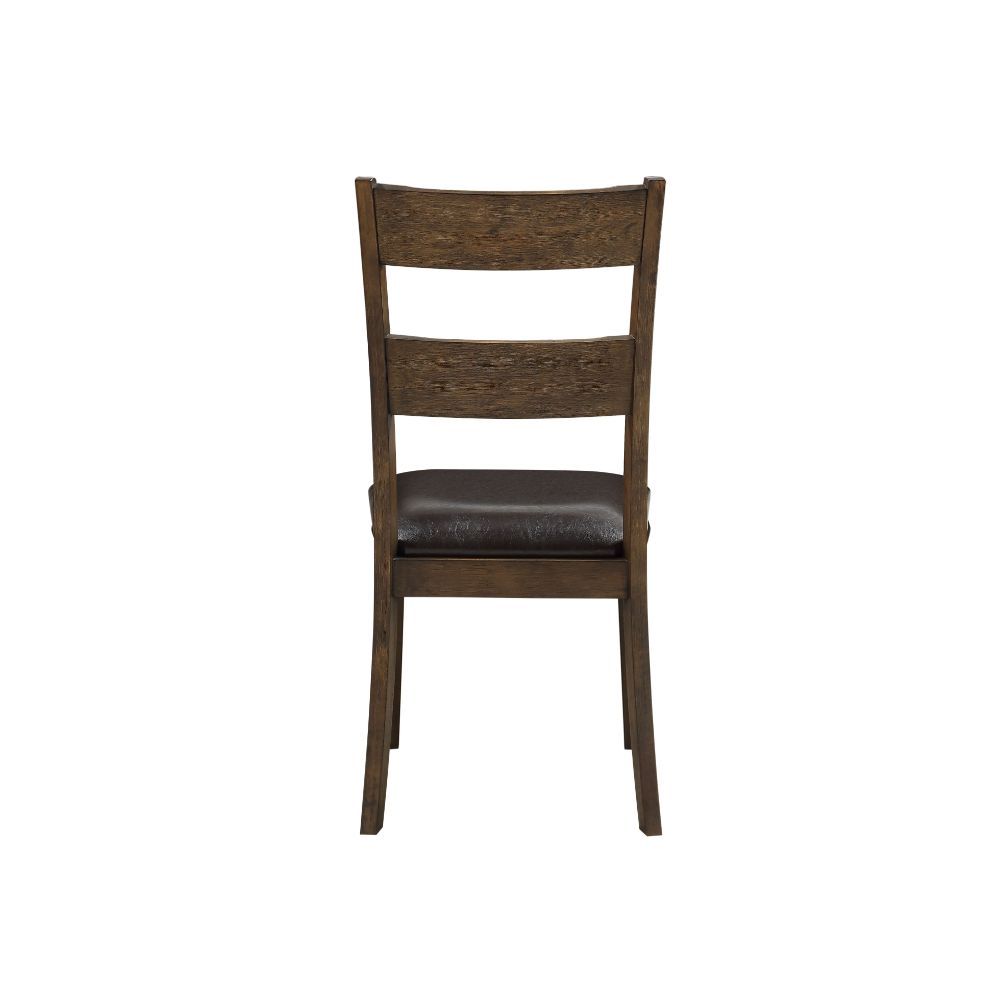 Nabirye - Side Chair (Set of 2) - Esspresso Synthetic Leather & Dark Oak, dark brown, view 3