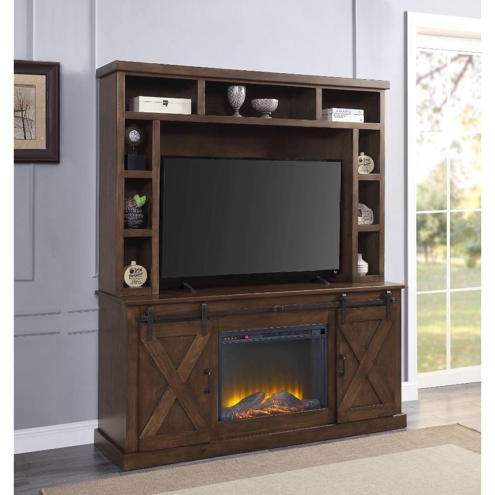 Aksel - Entertainment Center (Include 91617Fir) - Walnut, dark brown, view 4