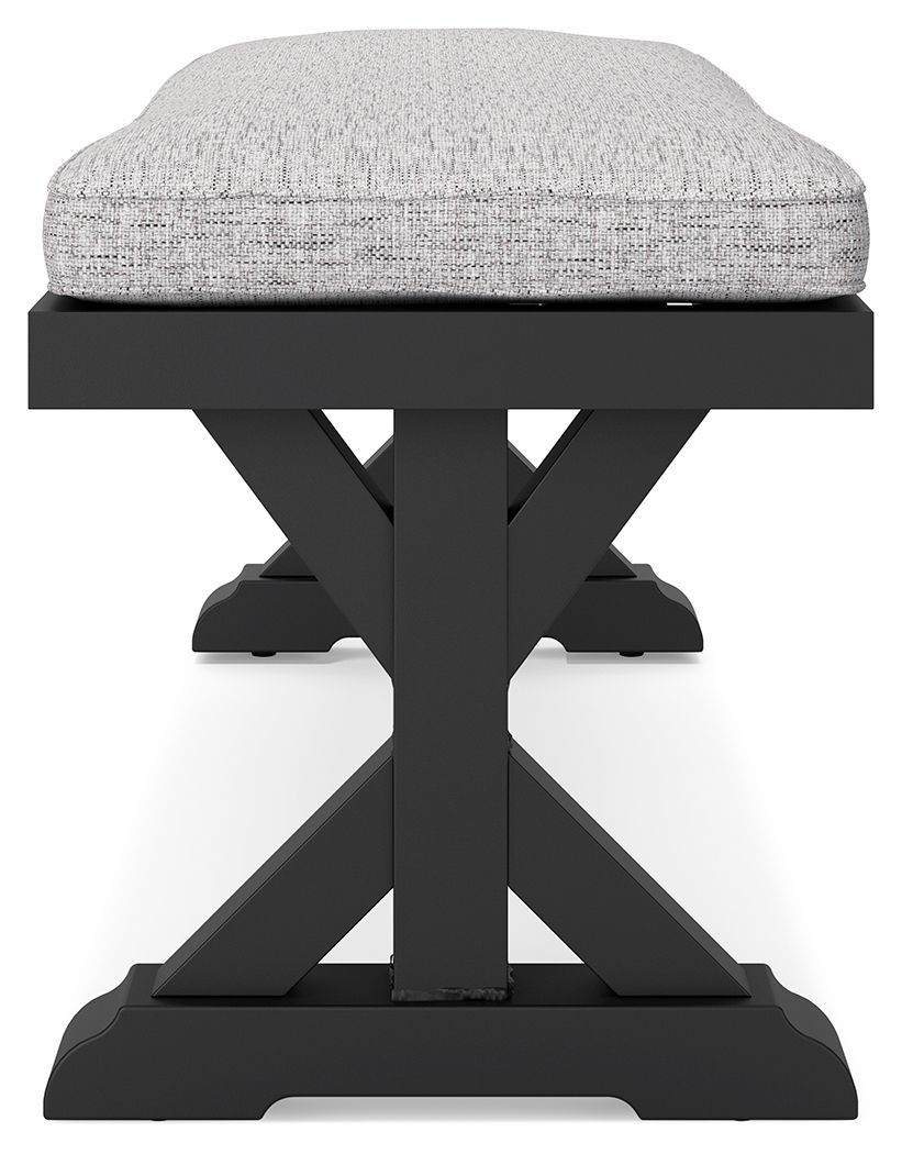 Ashley Furniture Beachcroft - Bench With Cushion - Black / Light Gray - Image 7