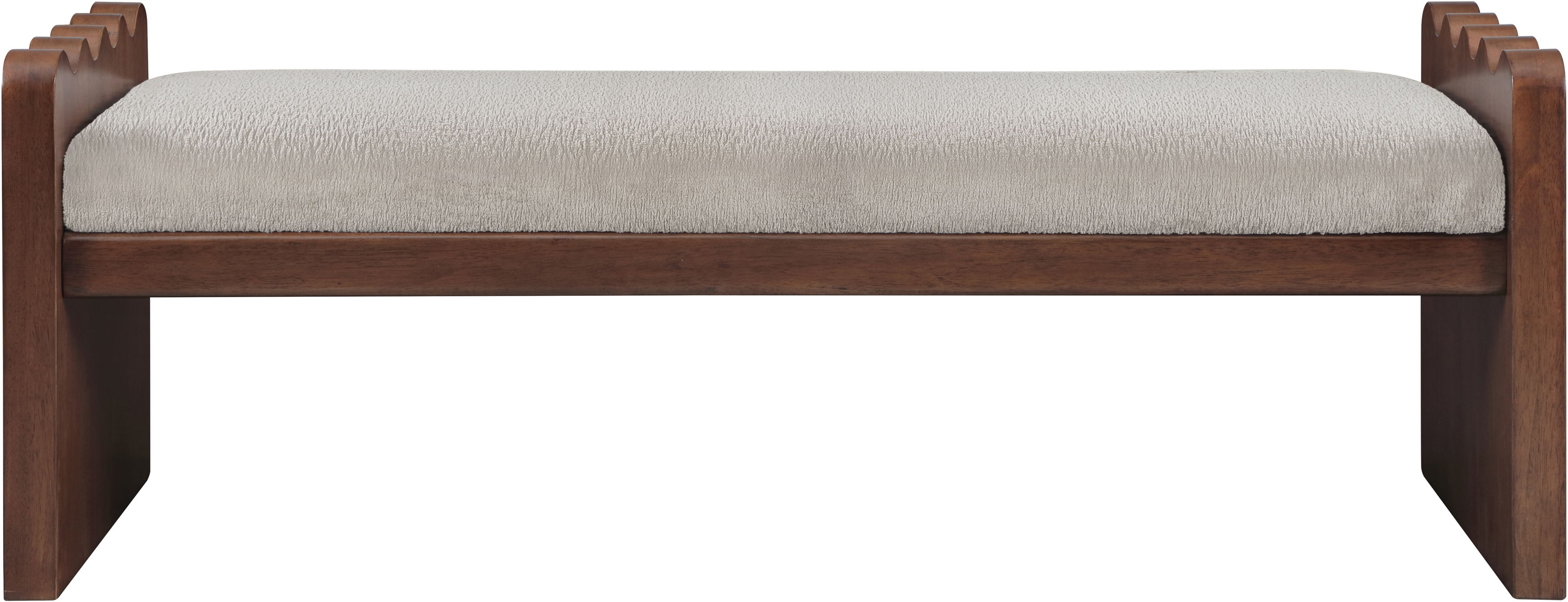 Sonia - Bench With Brown Base - Beige
