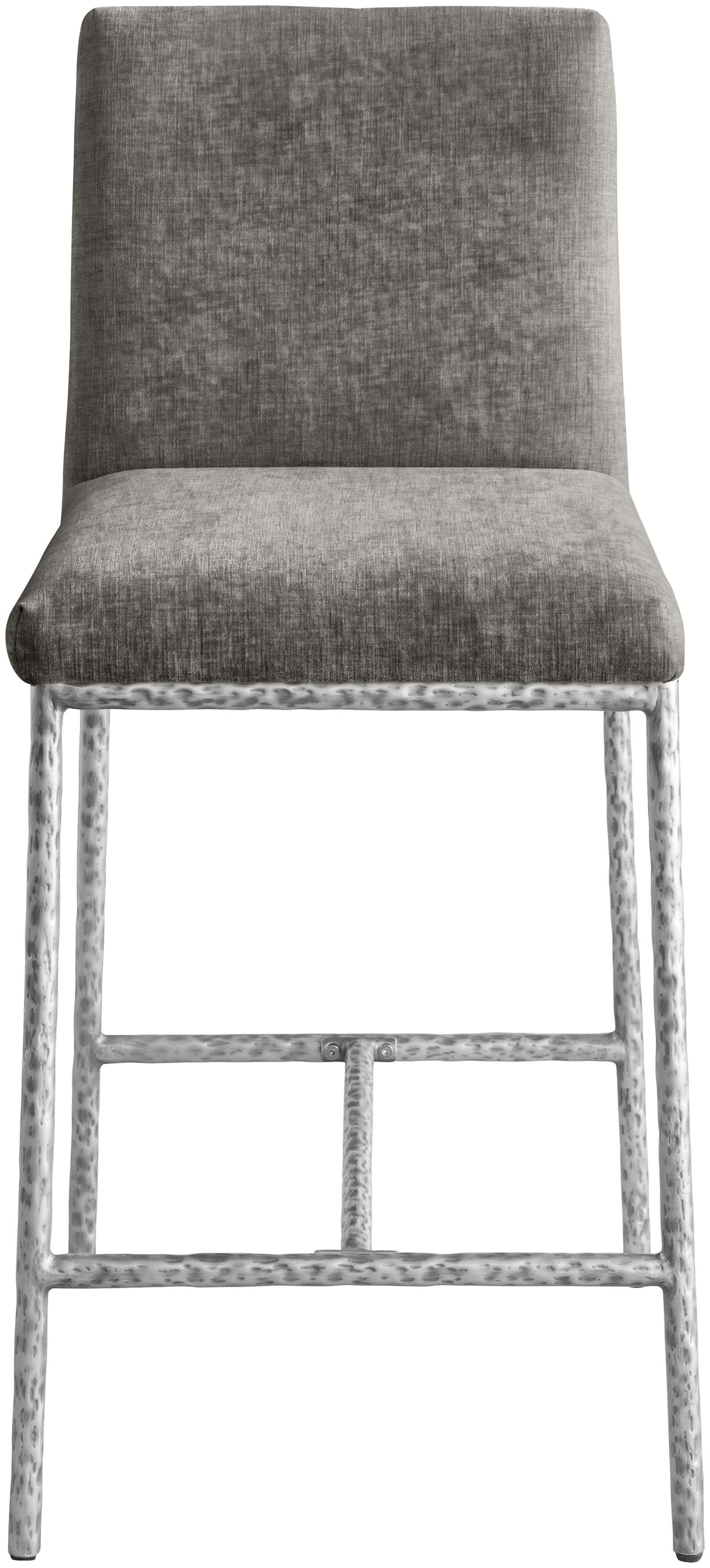 Reeves - Chenille Fabric Upholstered Counter Stool (Set of 2) - Gray
