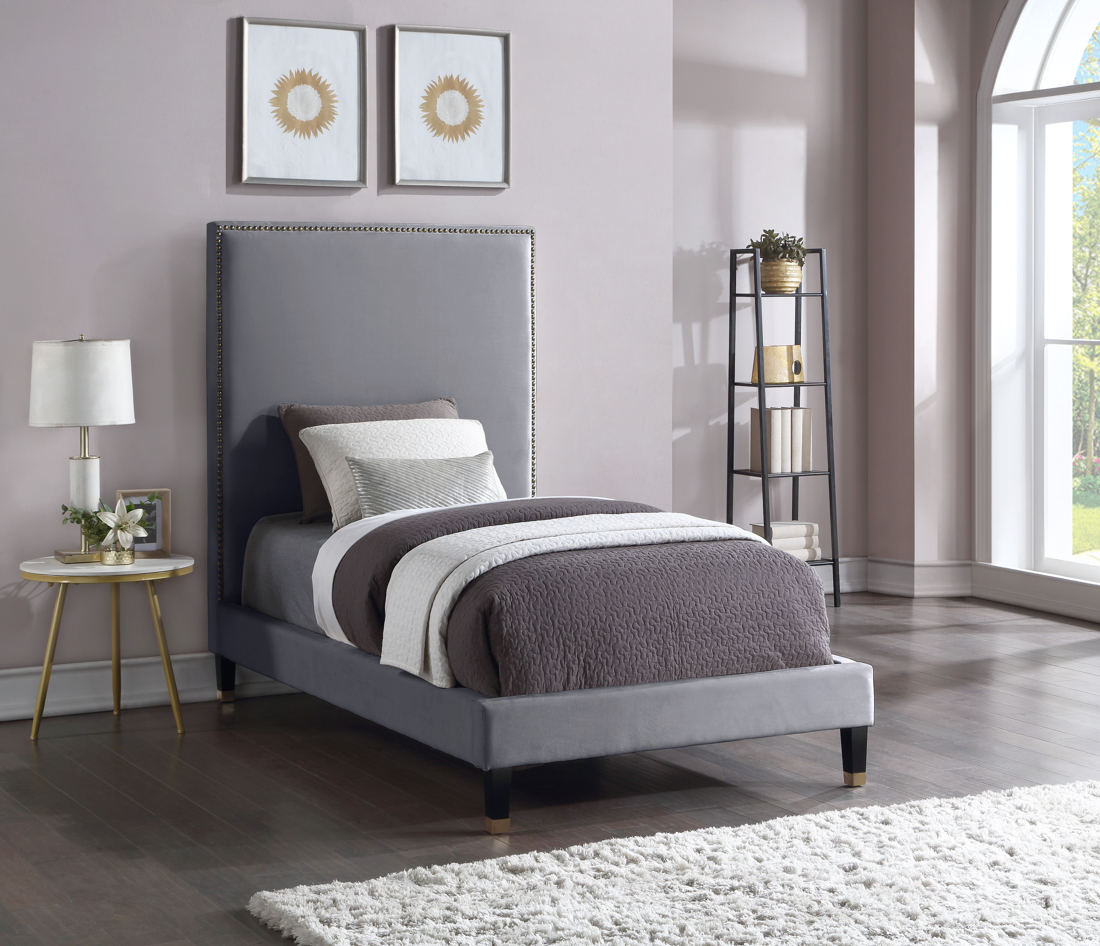 Harlie - Twin Bed - Gray