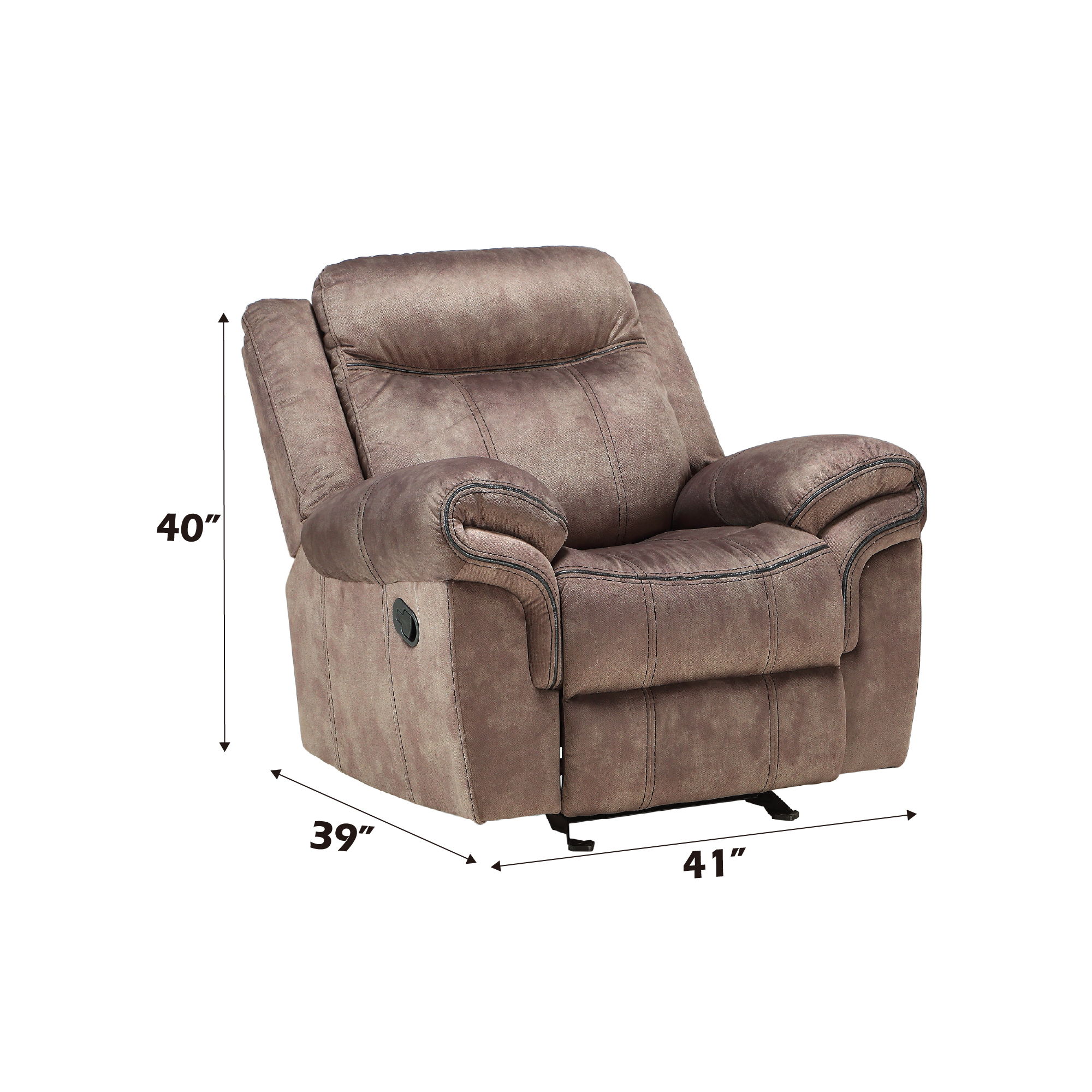Zubaida - Motion Glider Recliner - Two Tone Chocolate Velvet, dark brown, view 8
