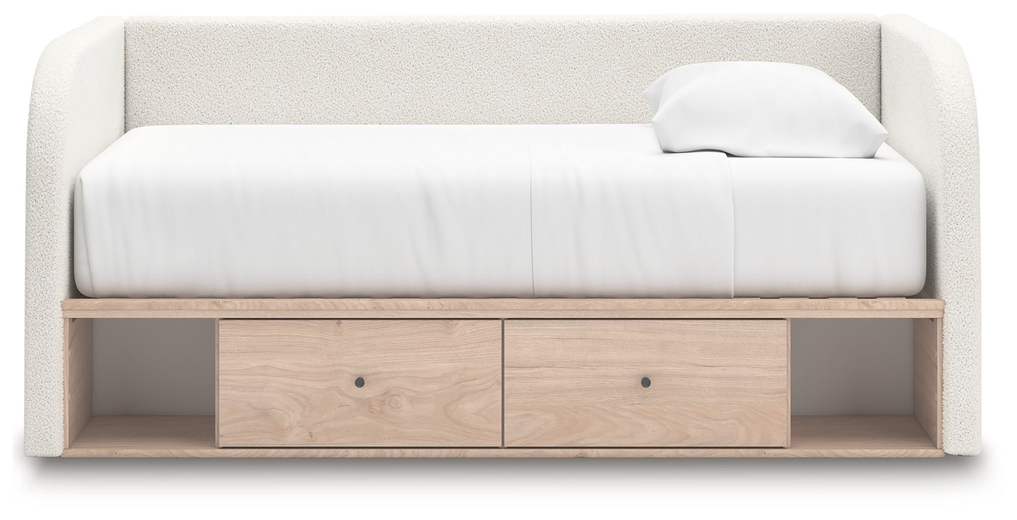 Ashley Furniture Arloster - Full Upholstered Day Bed With Storage - Tan / White - Image 6