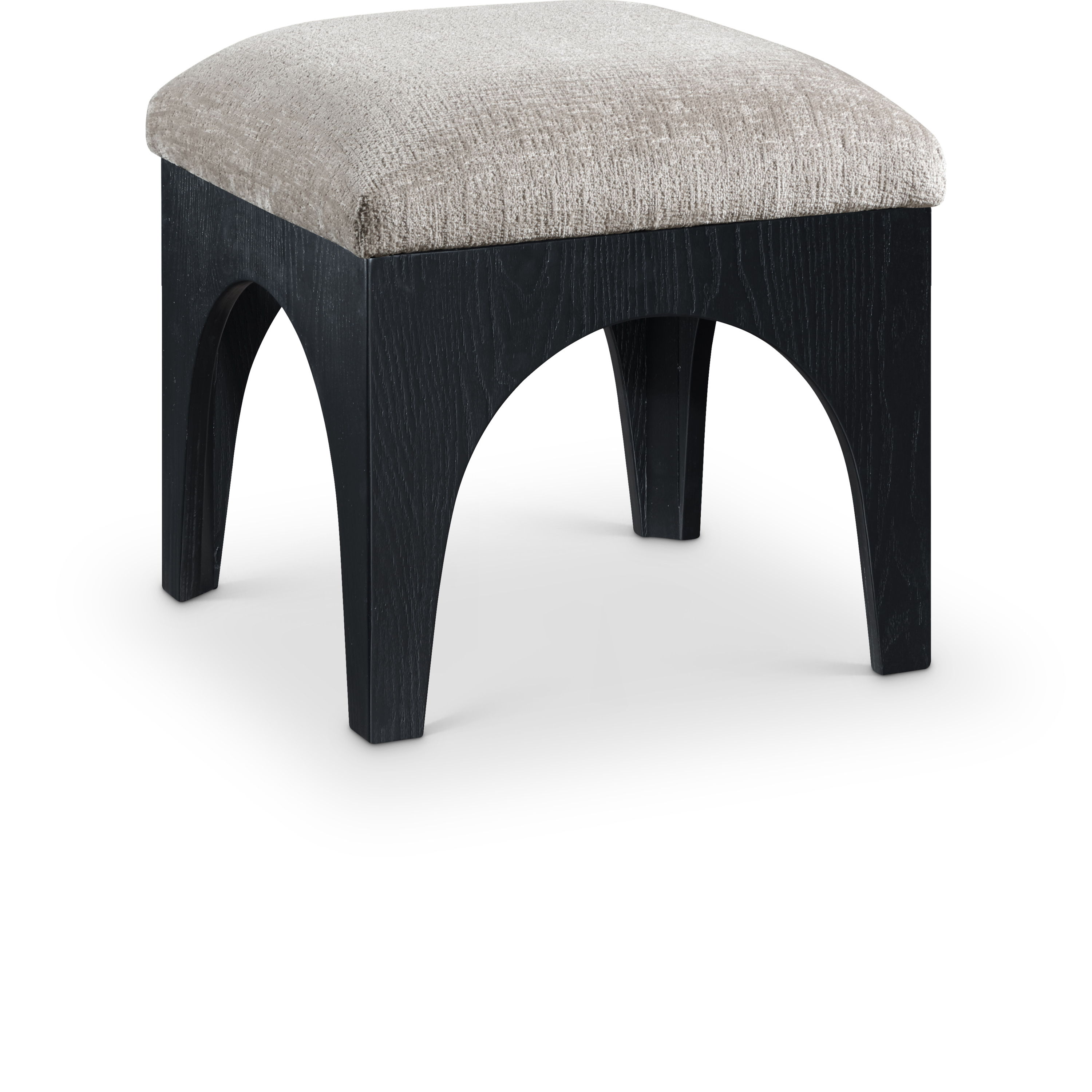Lawson - Chenille Fabric Upholstered Ottoman - Gray
