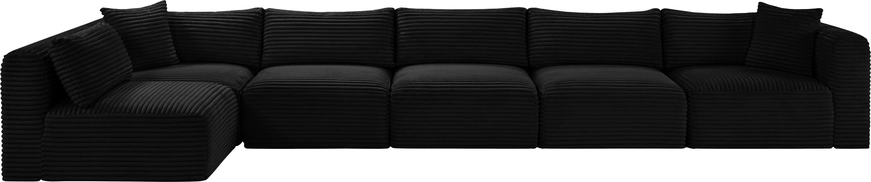 Shaggy - 6 Piece Modular Sectional - Black