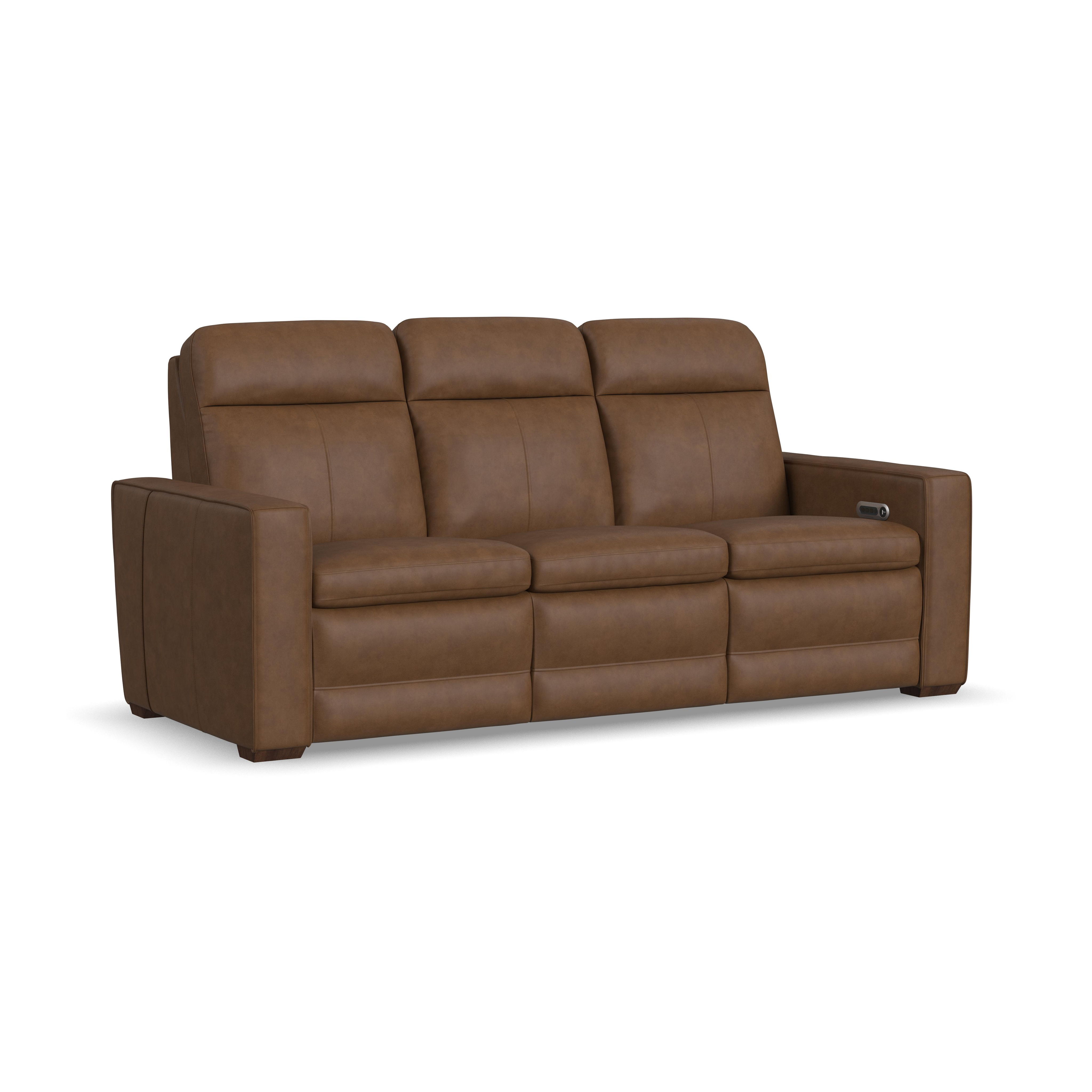 Dutch - Power Reclining Sofa With Console, Power Headrest, & Lumbar - Dark Brown, dark brown