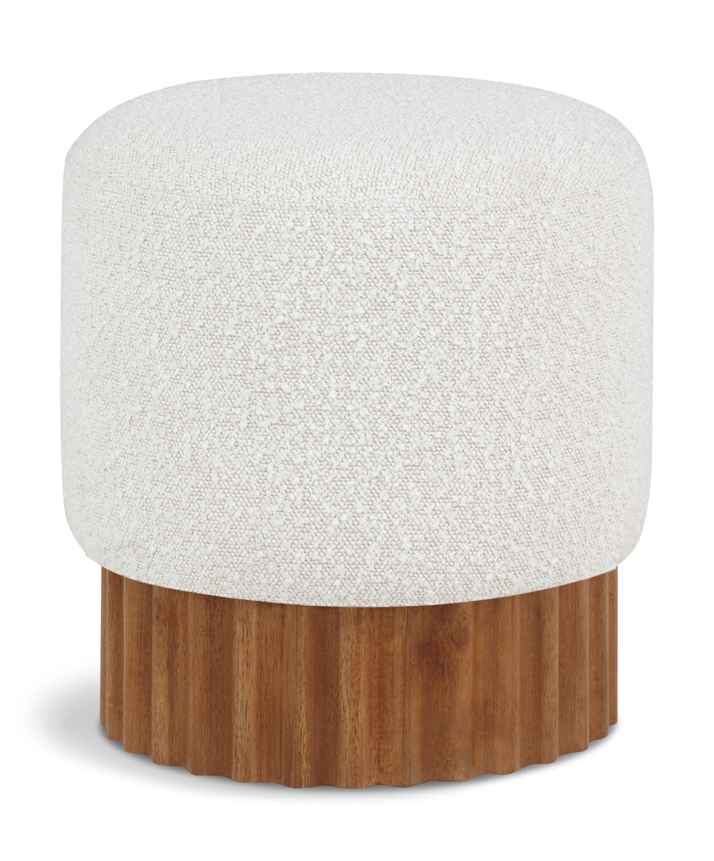 Veranda - Ottoman / Stool With Brown Base - Cream
