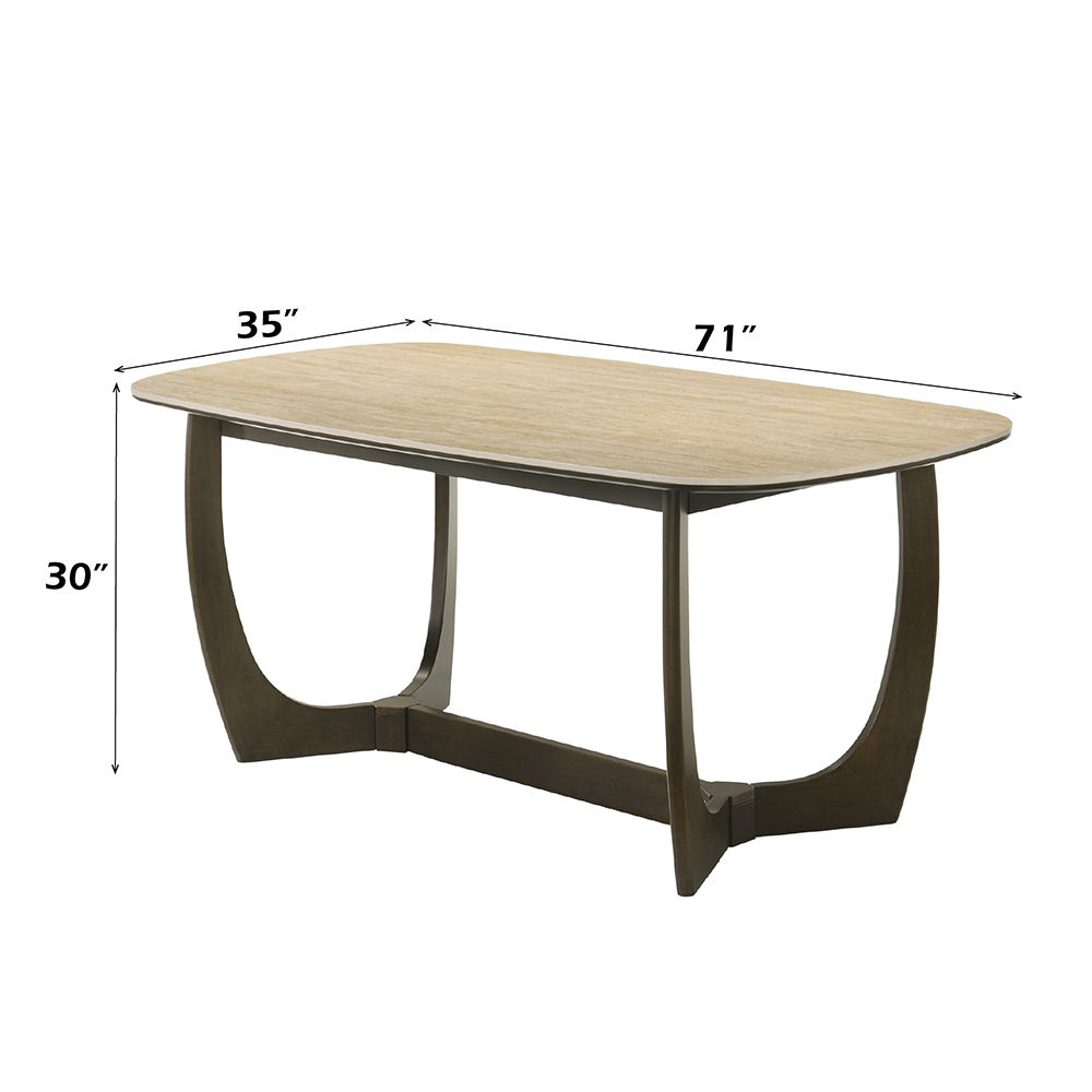 Davita - Dining Table With Ceramic Top - Walnut, light brown, view 5