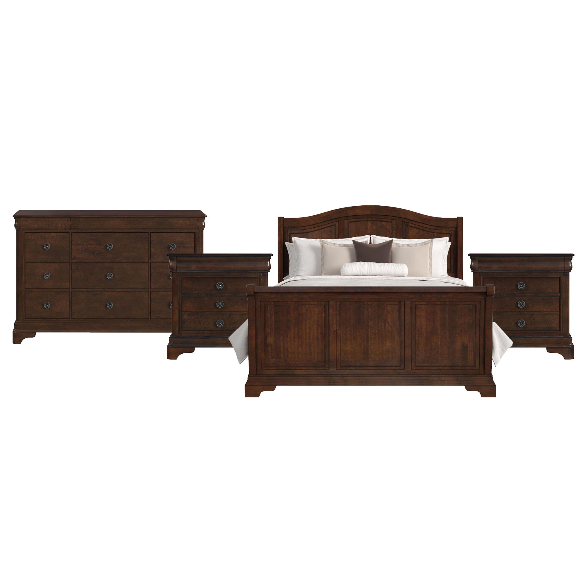 King · 4 Pc · Bedroom Set With 2 Nightstands