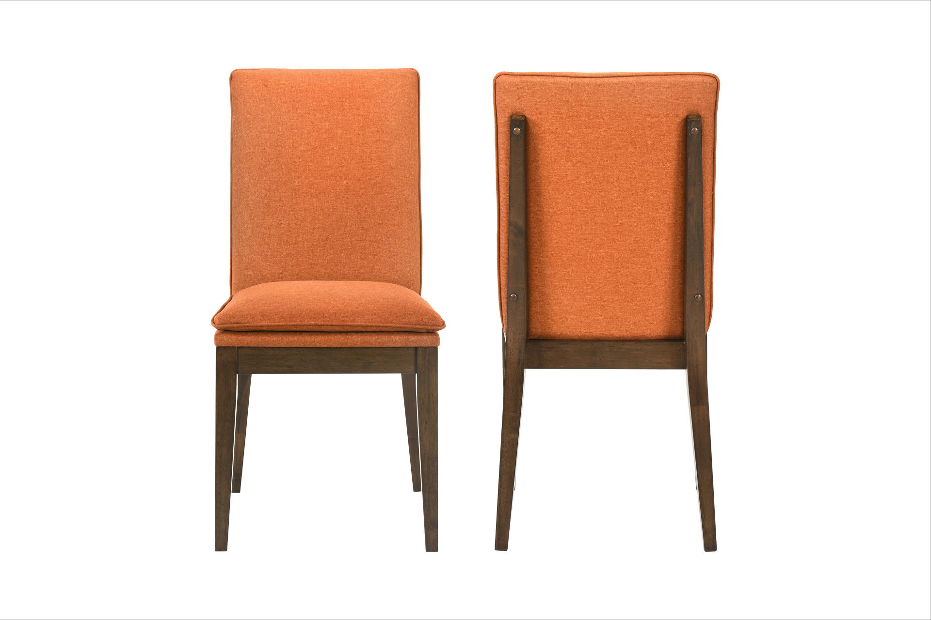 Maggie - Dining Chair With Cushion (Set of 2) - Terracotta / Walnut