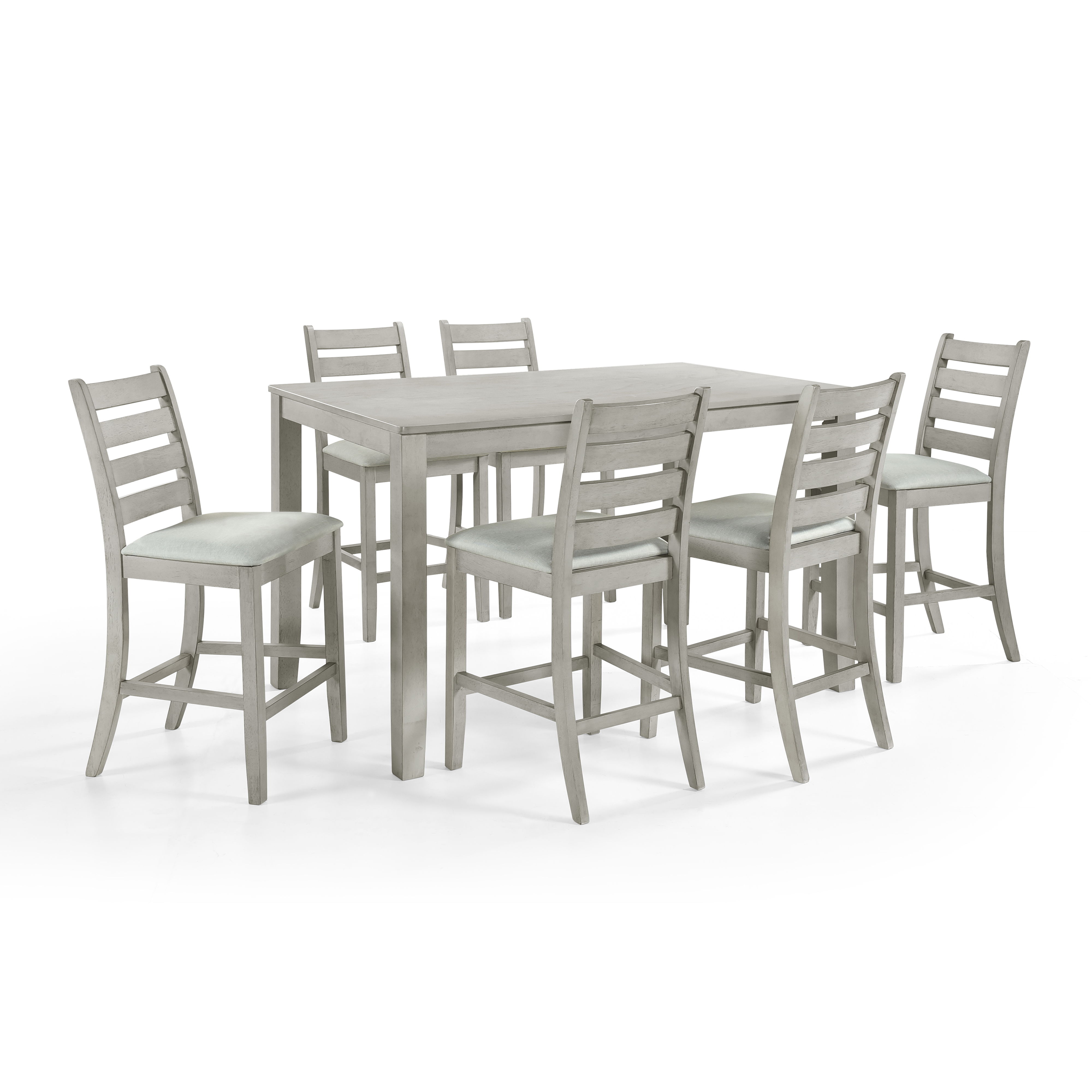 Pascal - Counter Dining Table With 6 Chairs - Driftwood