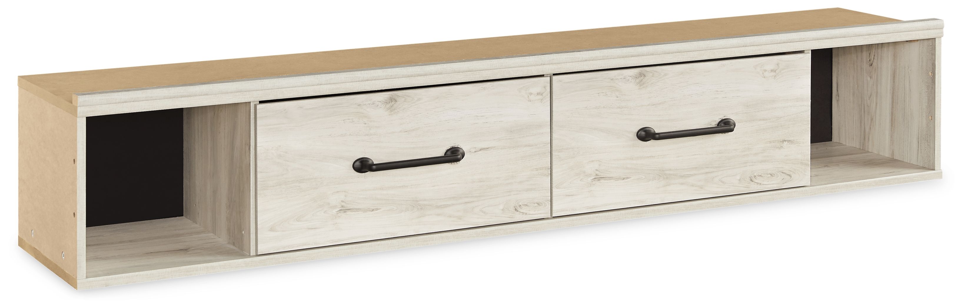 Cambeck – Twin/Full Side Storage With Rail – Whitewash
