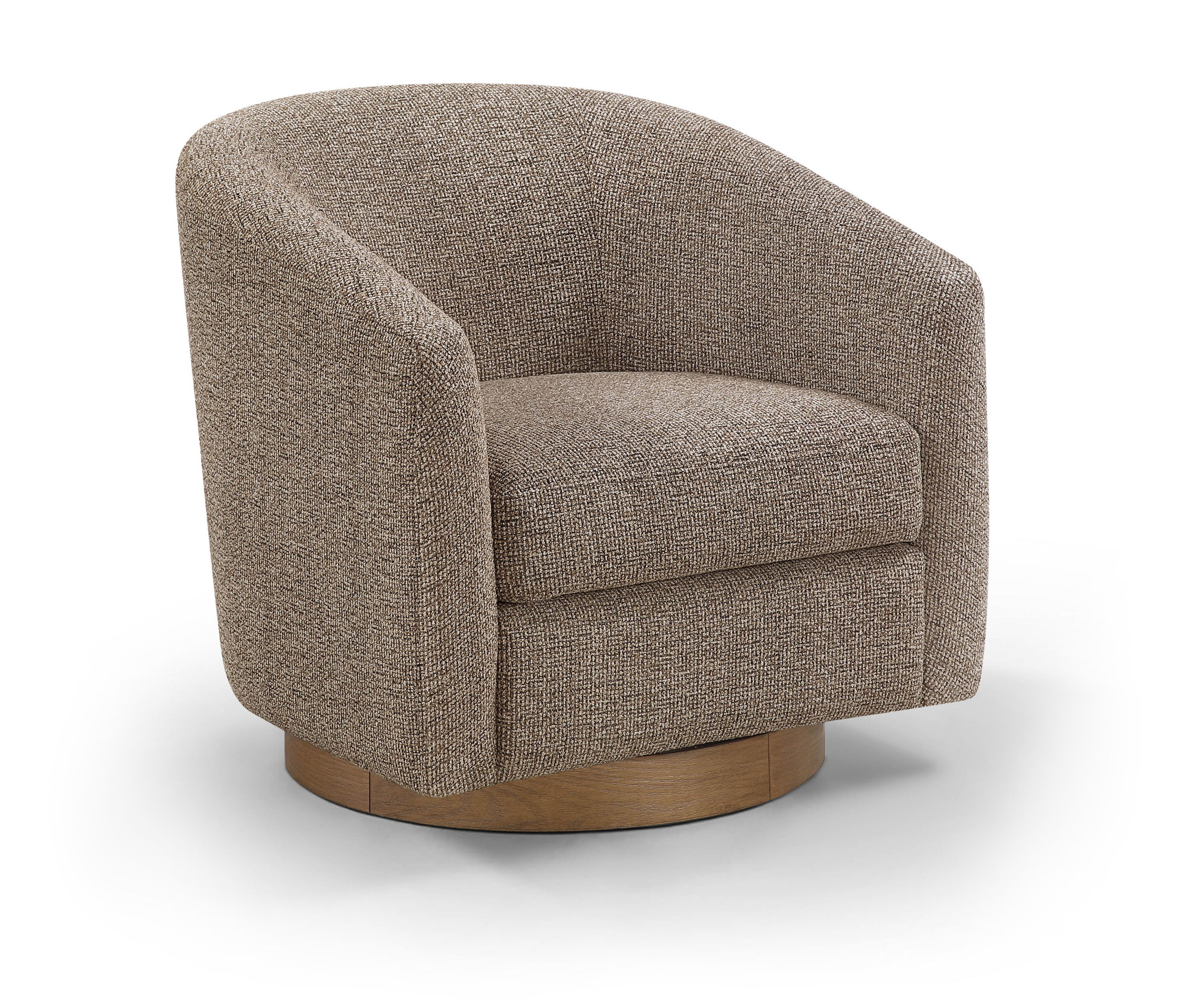 Modra - Performance Fabric Upholstered Swivel Accent Chair - Brown