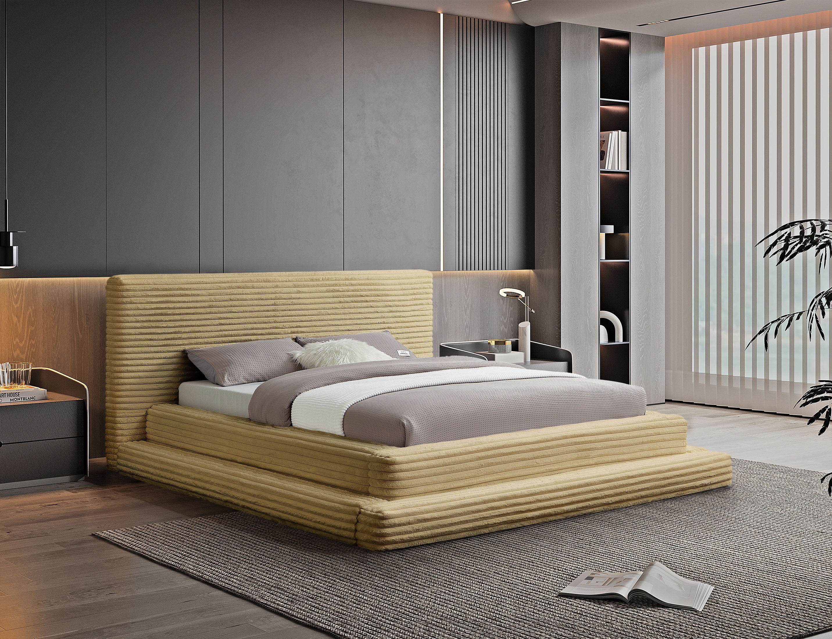 Drew - King Bed - Camel