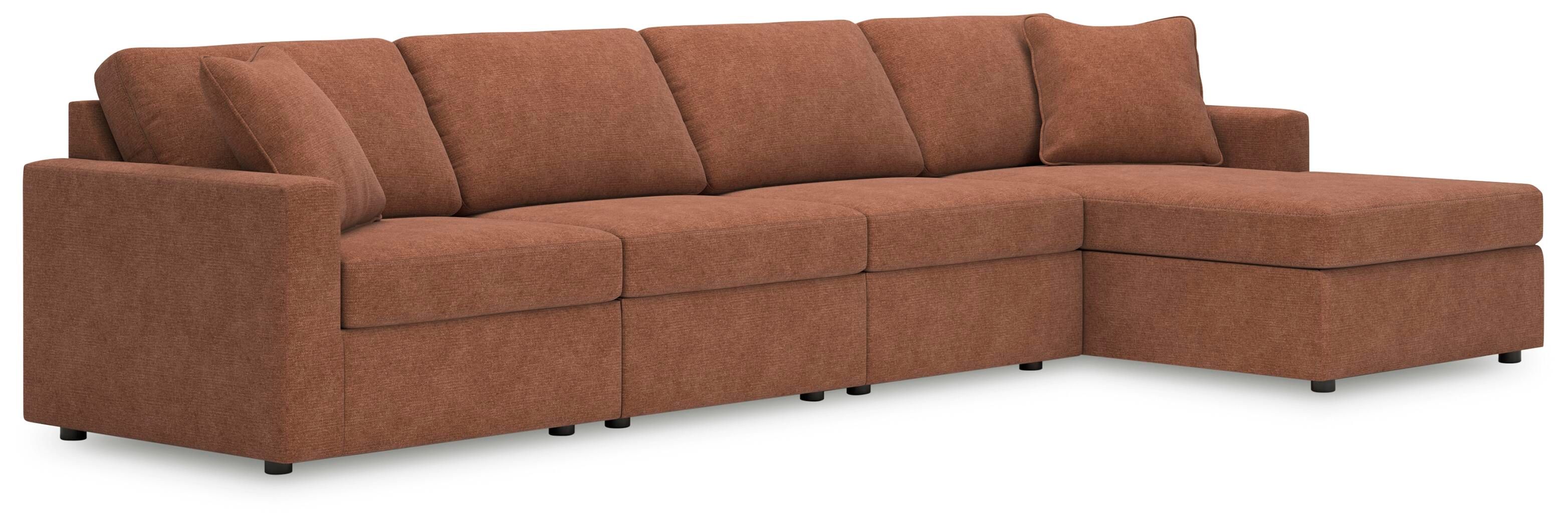 Modmax – 4-Piece Sectional With Raf Corner Chaise – Spice
