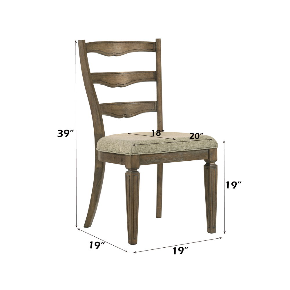 Parfield - Side Chair (Set of 2) - Fabric & Weathered Oak, dark brown, view 5