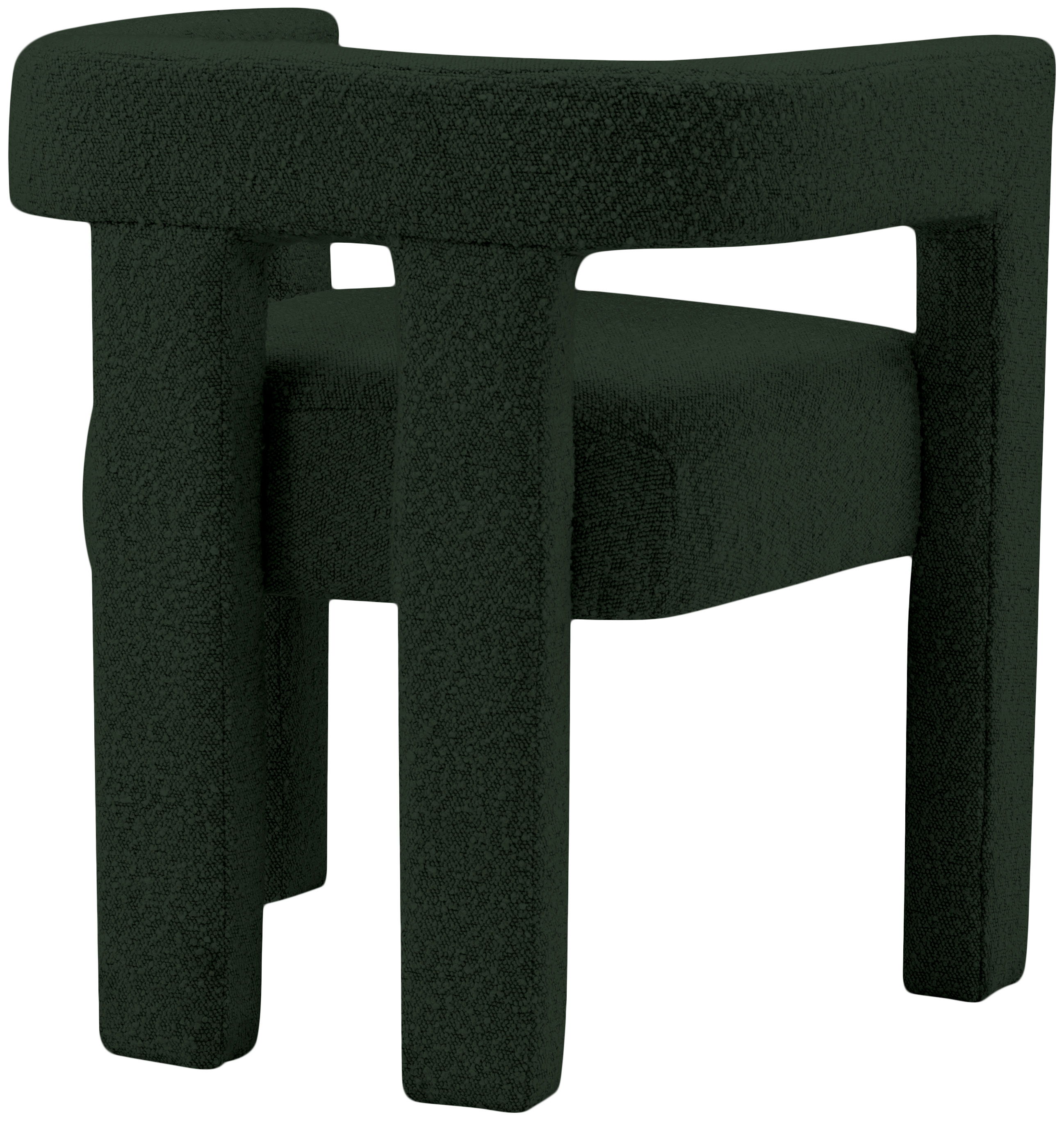 Athena - Boucle Fabric Dining Chair - Green
