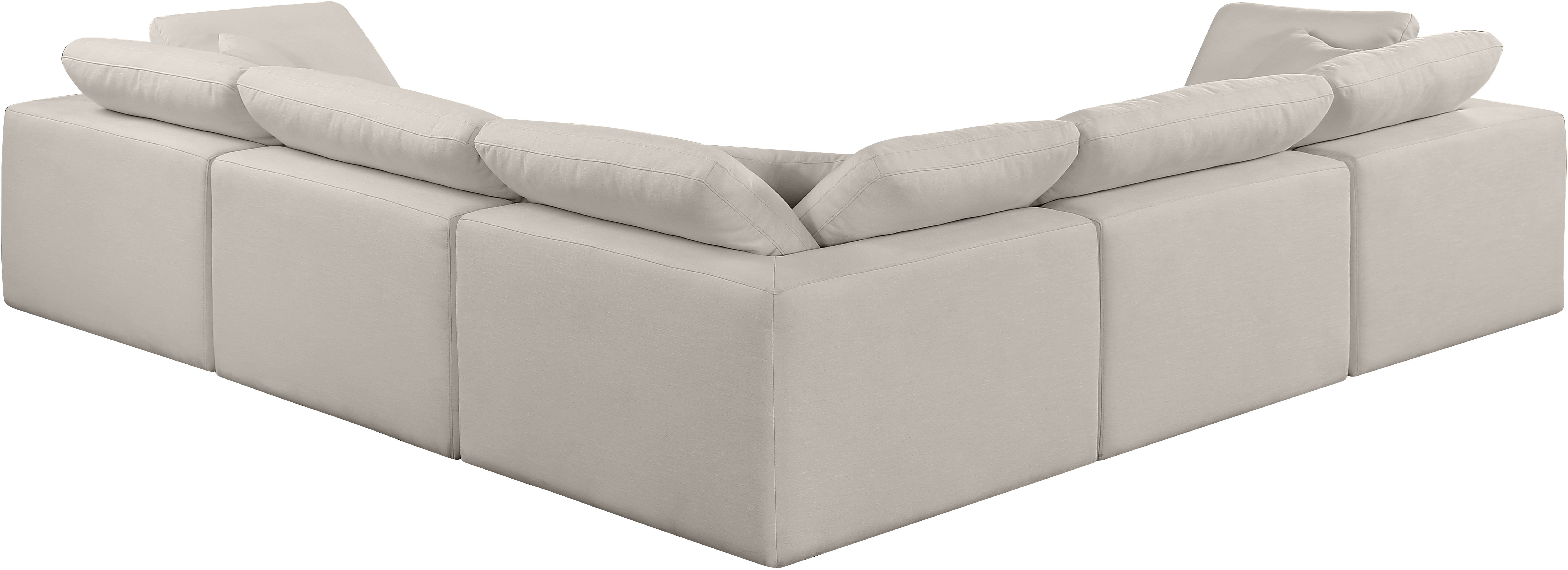 Comfy - 5 Piece Linen Modular Corner Sectional - Beige
