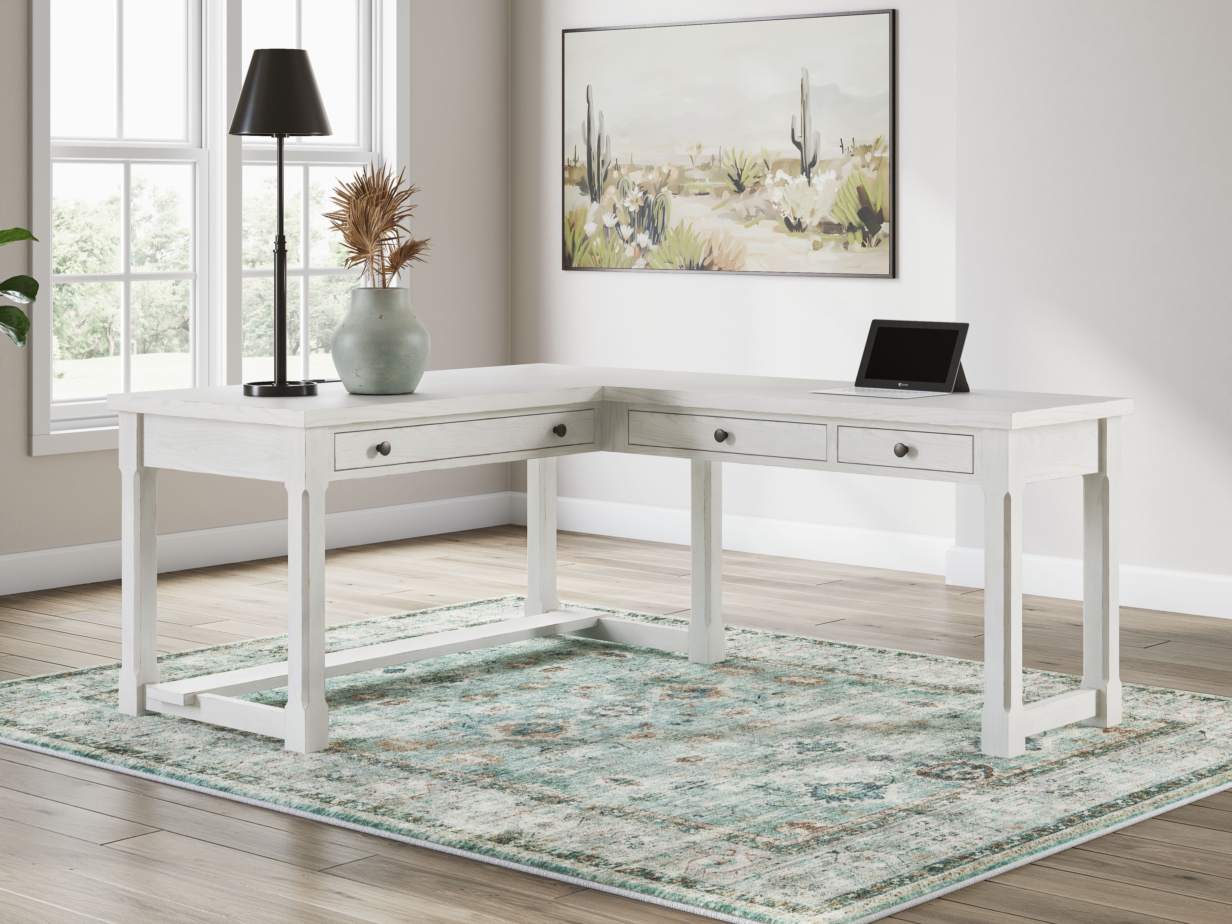 Robbinsdale - L-Shaped Home Office Desk - Antique White