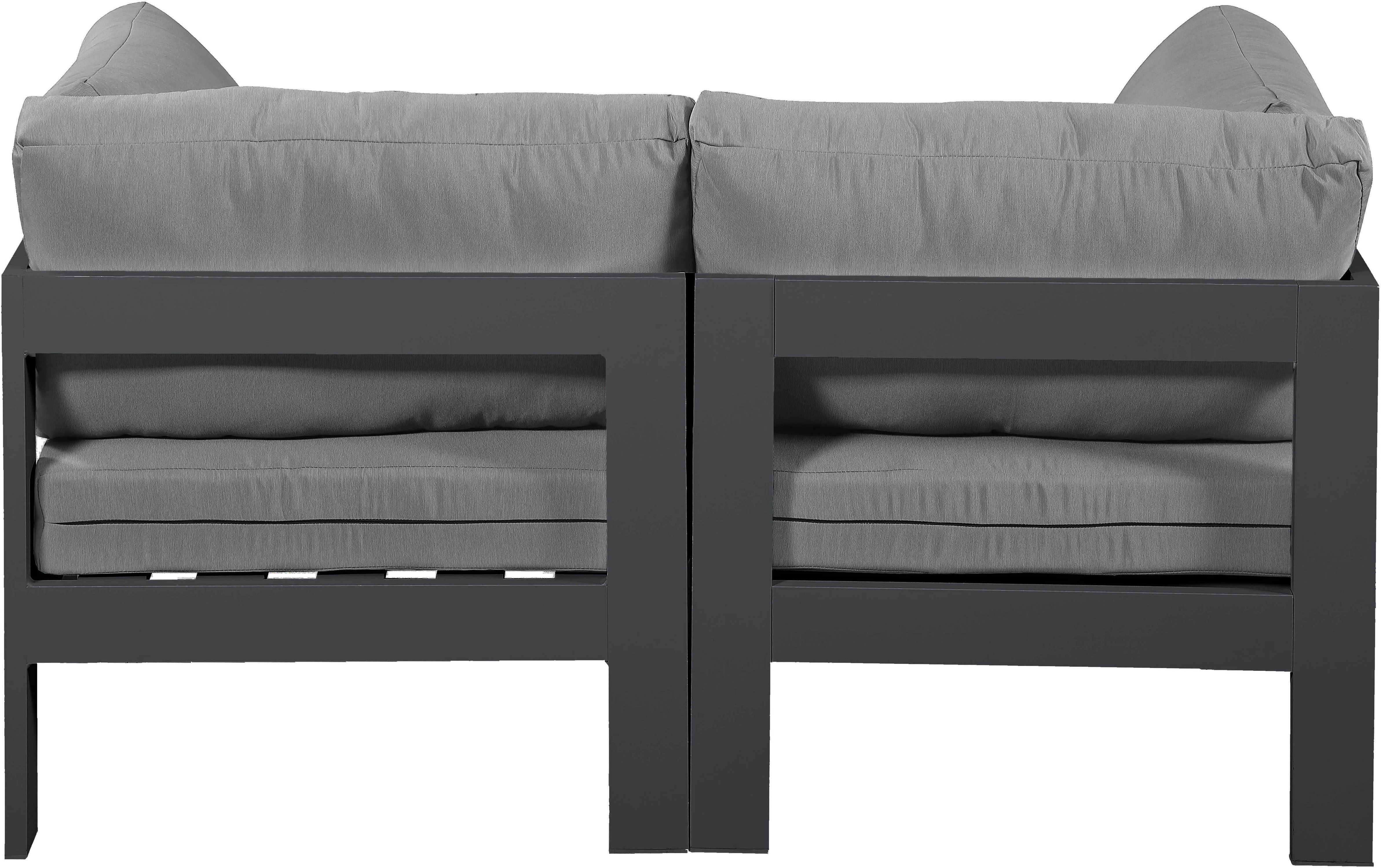 Nizuc - Outdoor Patio 2 Piece Modular Sofa With Gray Frame - Gray