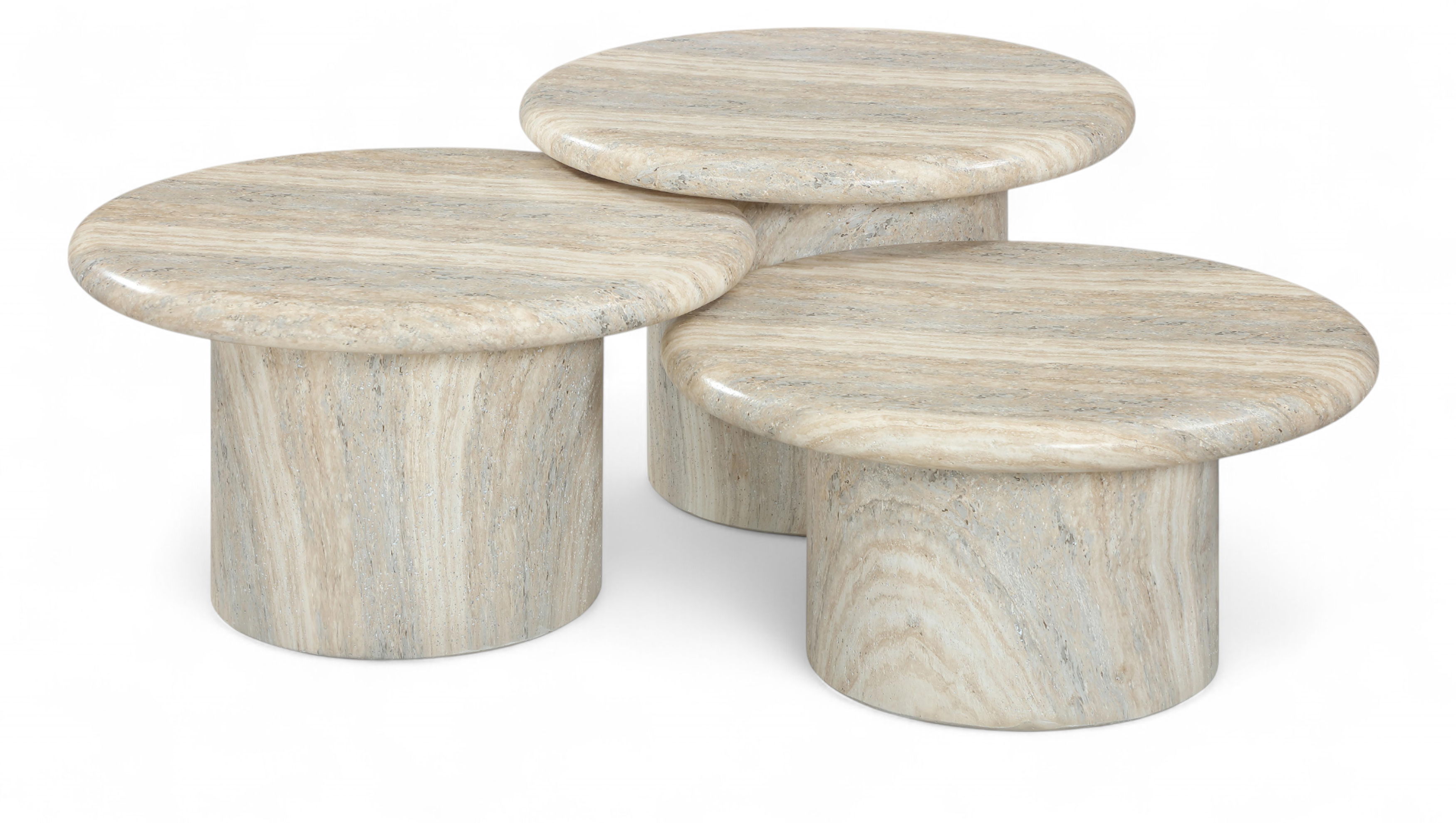 Emara - 3 Piece Concrete And Fiberglass Indoor / Outdoor Coffee Table - Natural