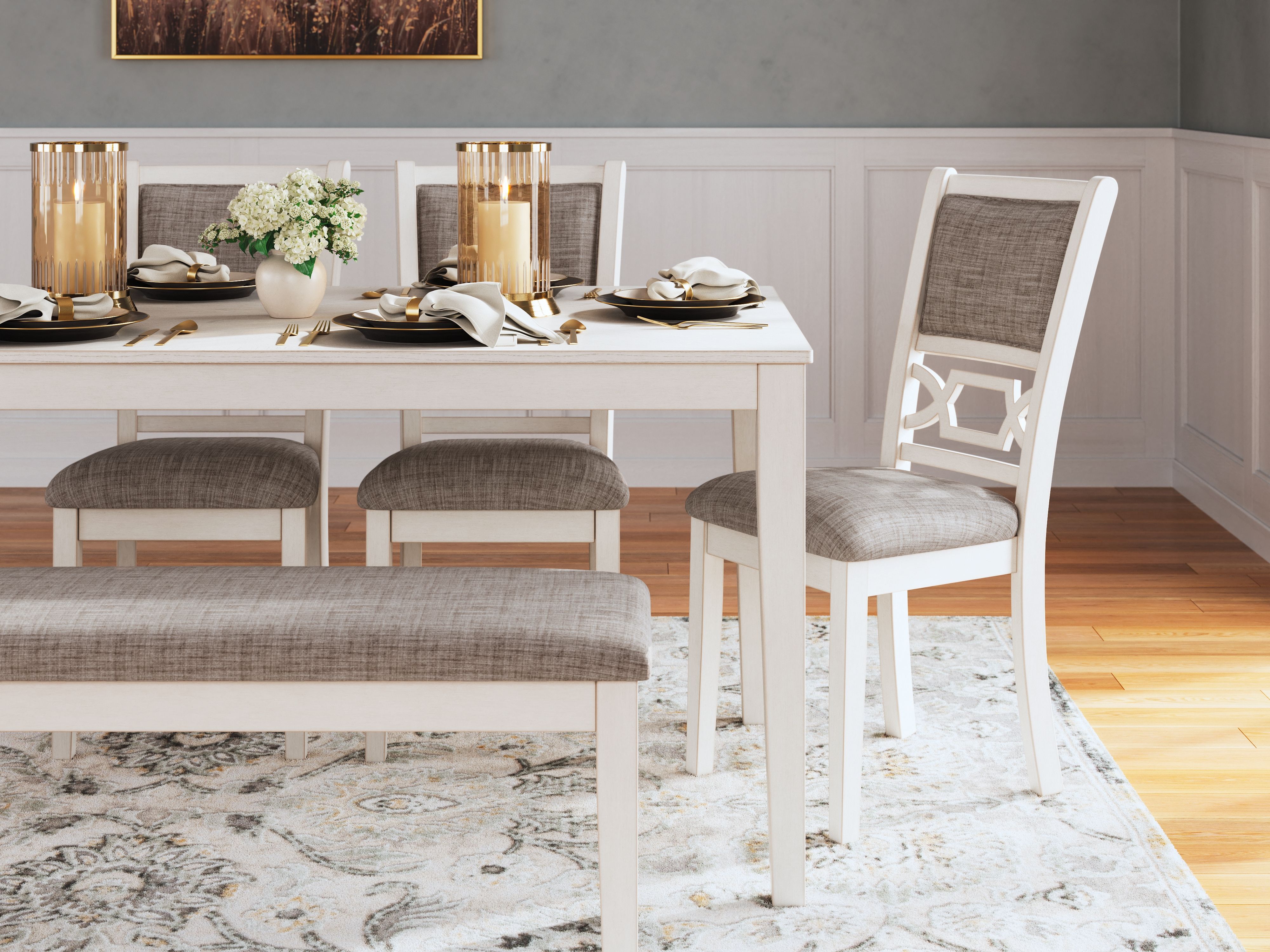Ashley Furniture Erinberg - Dining Room Table Set (Set of 6) - Antique White - Image 6