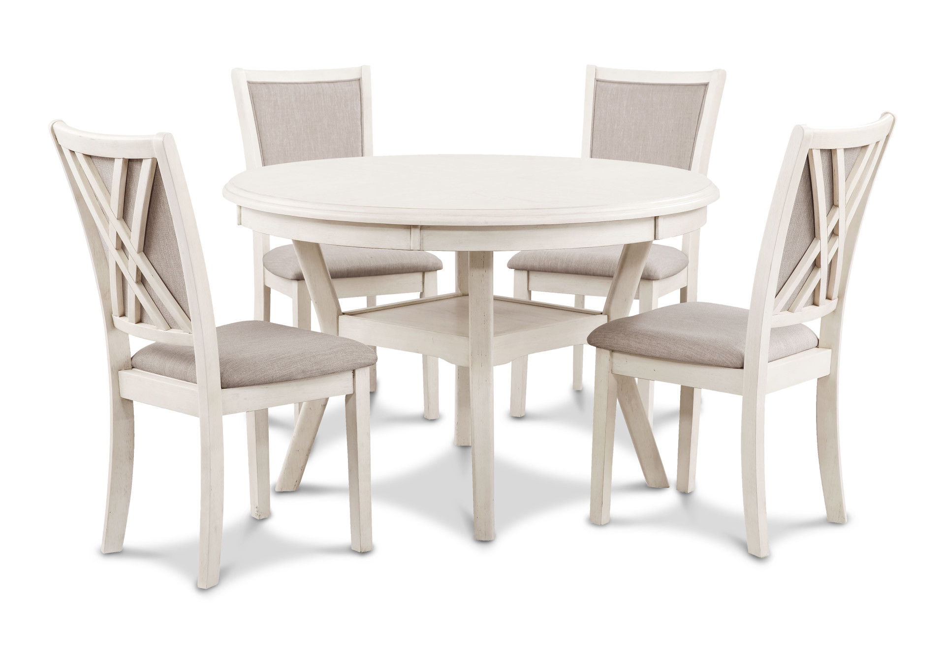 Amy - 5 Piece Round Dining Set - Bisque