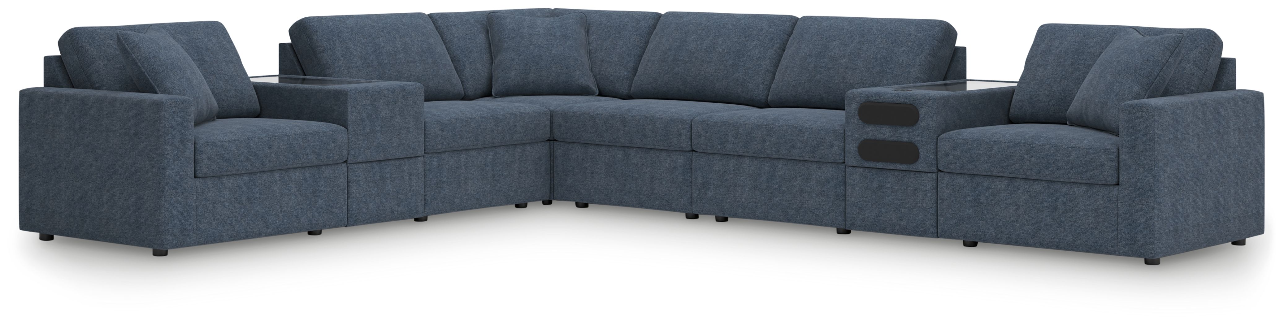 8 Pc · Sectional With Audio And Storage Consoles