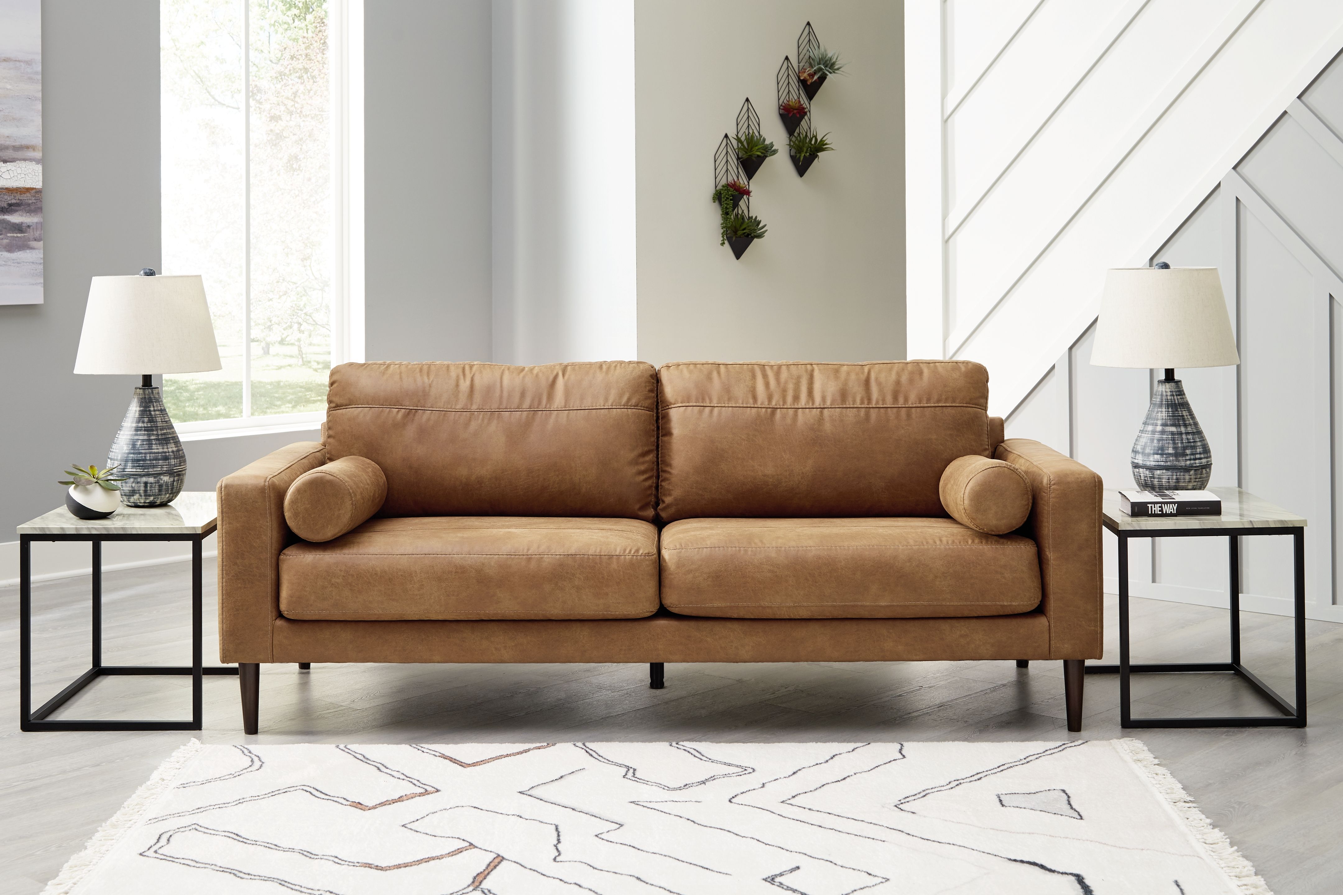Ashley Furniture Telora - 2 Pc. - Sofa, Loveseat - Caramel - Image 3