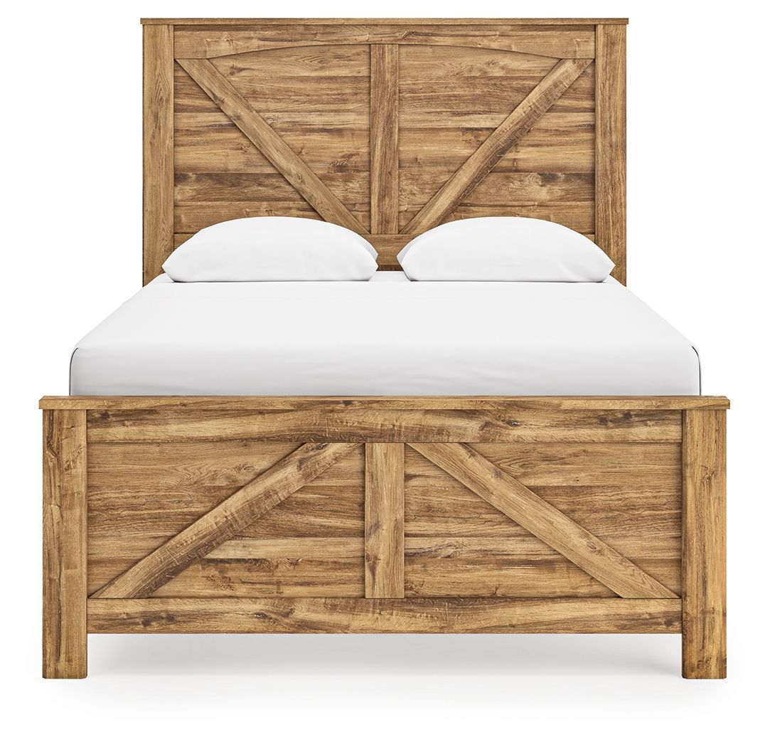 Ashley Furniture Maystonna - Queen Crossbuck Panel Bed - Brown - Image 5