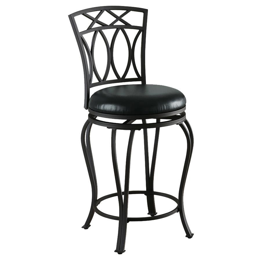 Adamsville - Upholstered Swivel Counter Height Stool - Black Image