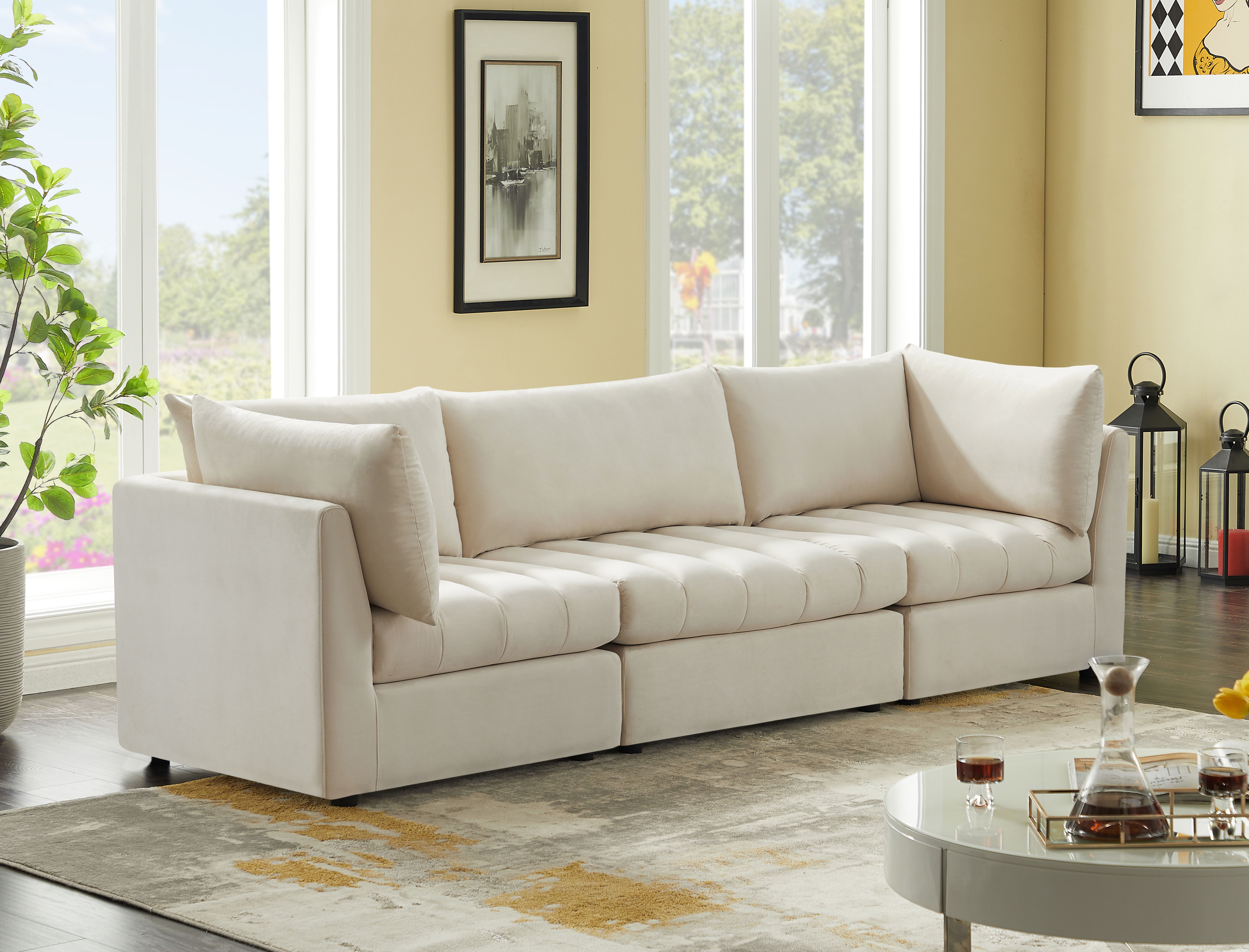 Jacob - Modular 3 Piece Sofa - Cream
