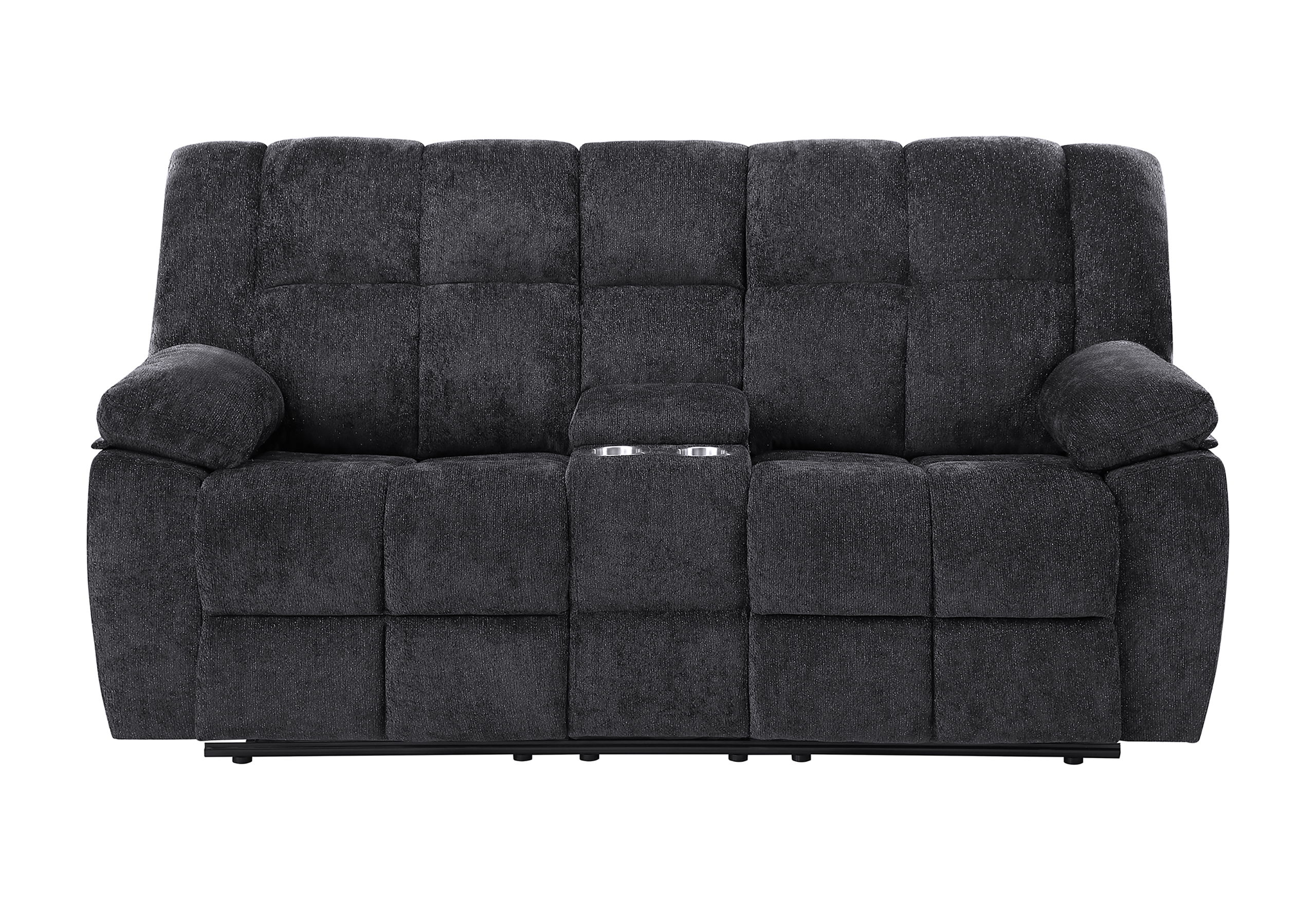 U6000 - Console Reclining Loveseat - Black