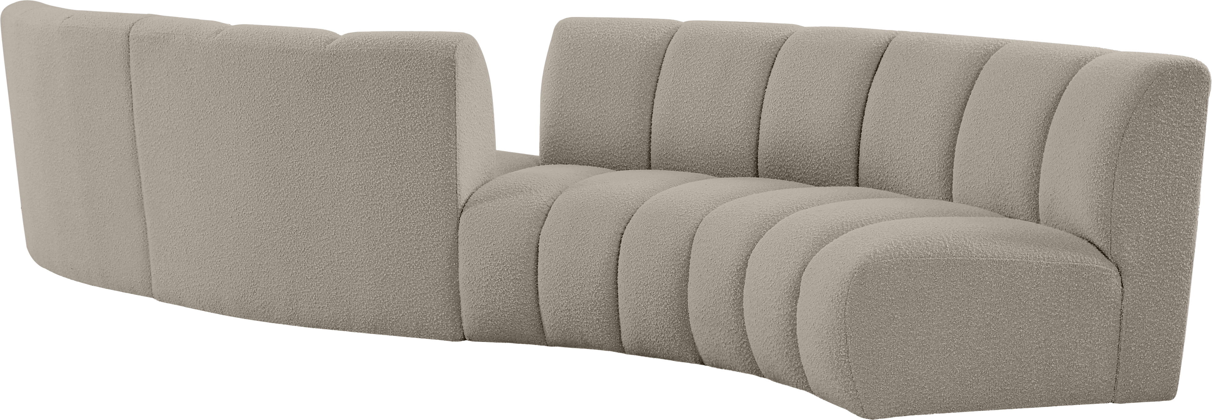 Infinity - 4 Piece S-Shaped Modular Sectional - Light Brown