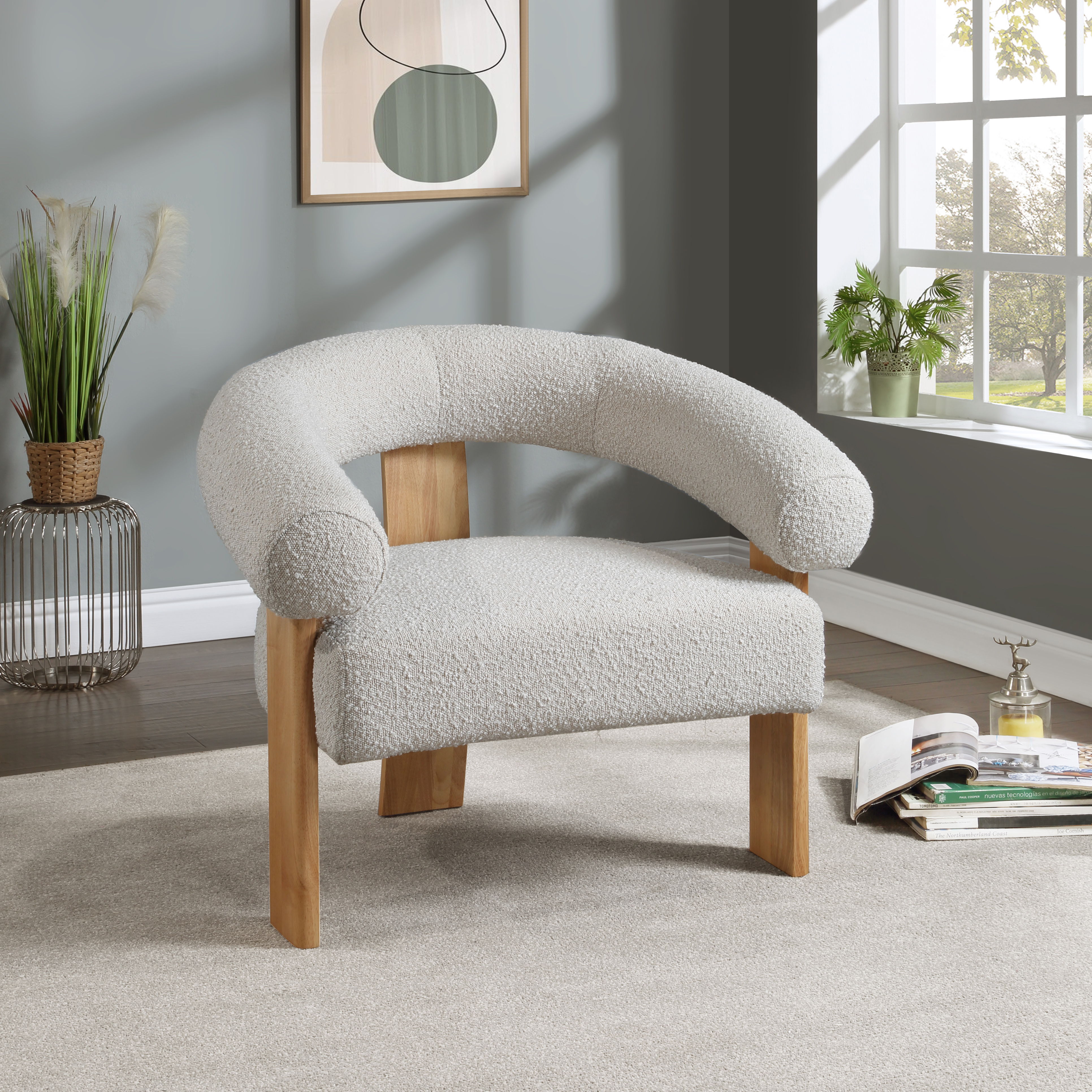 Winston - Fabric Accent Chair - Cream